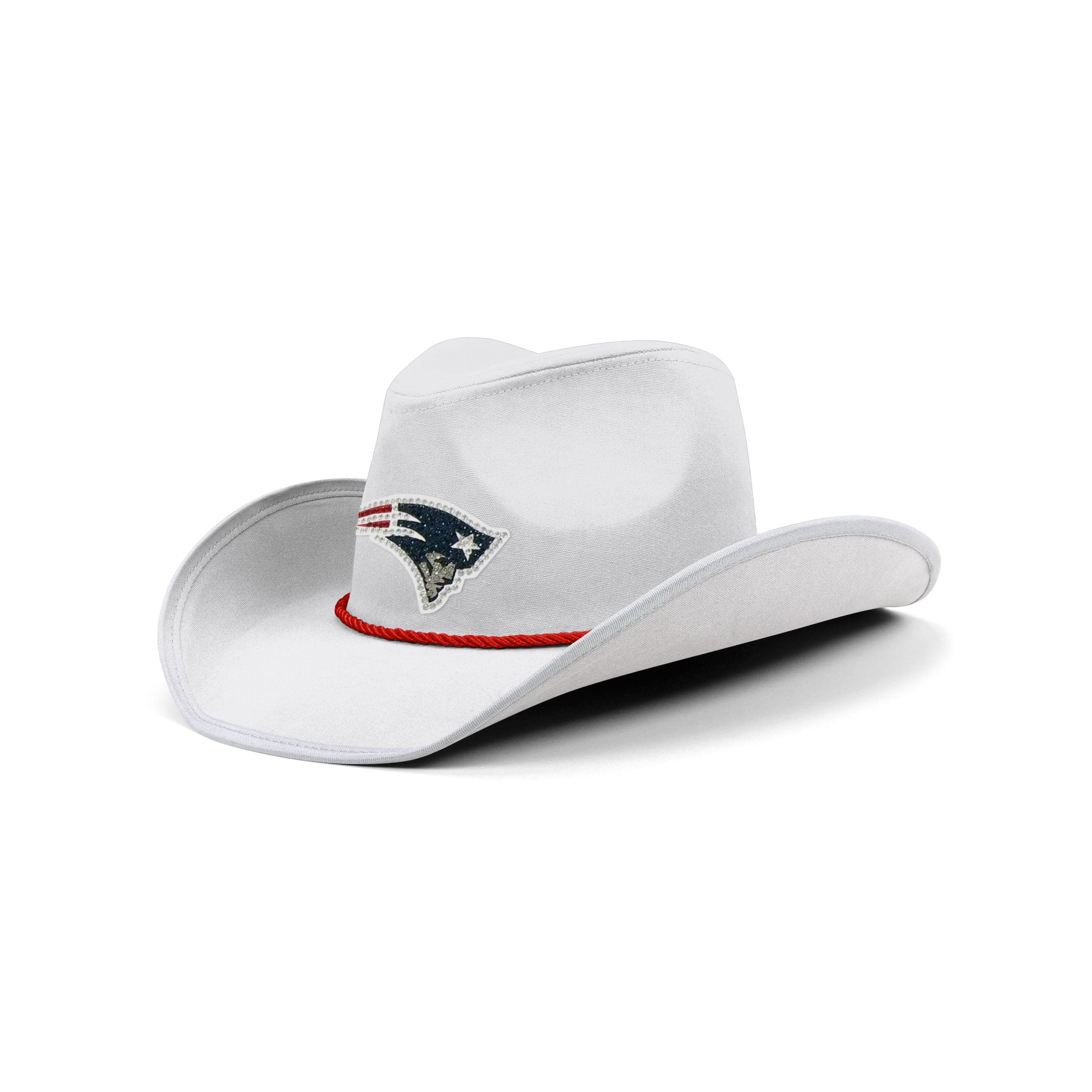 New England Patriots NFL White Rhinestone Logo Cowboy Hat