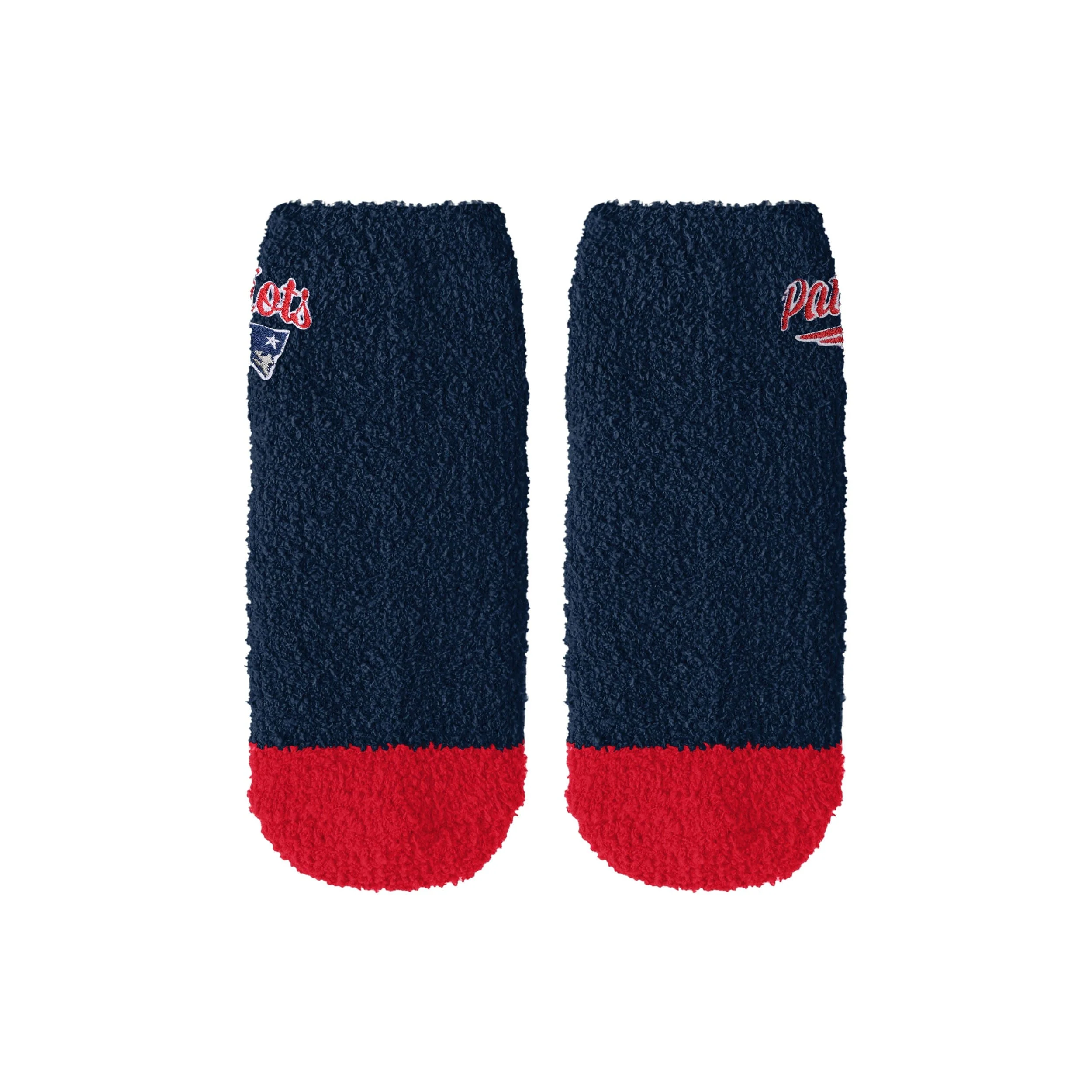 New England Patriots NFL Womens 2 Pack Script Logo Fuzzy Ankle Socks - Image 5