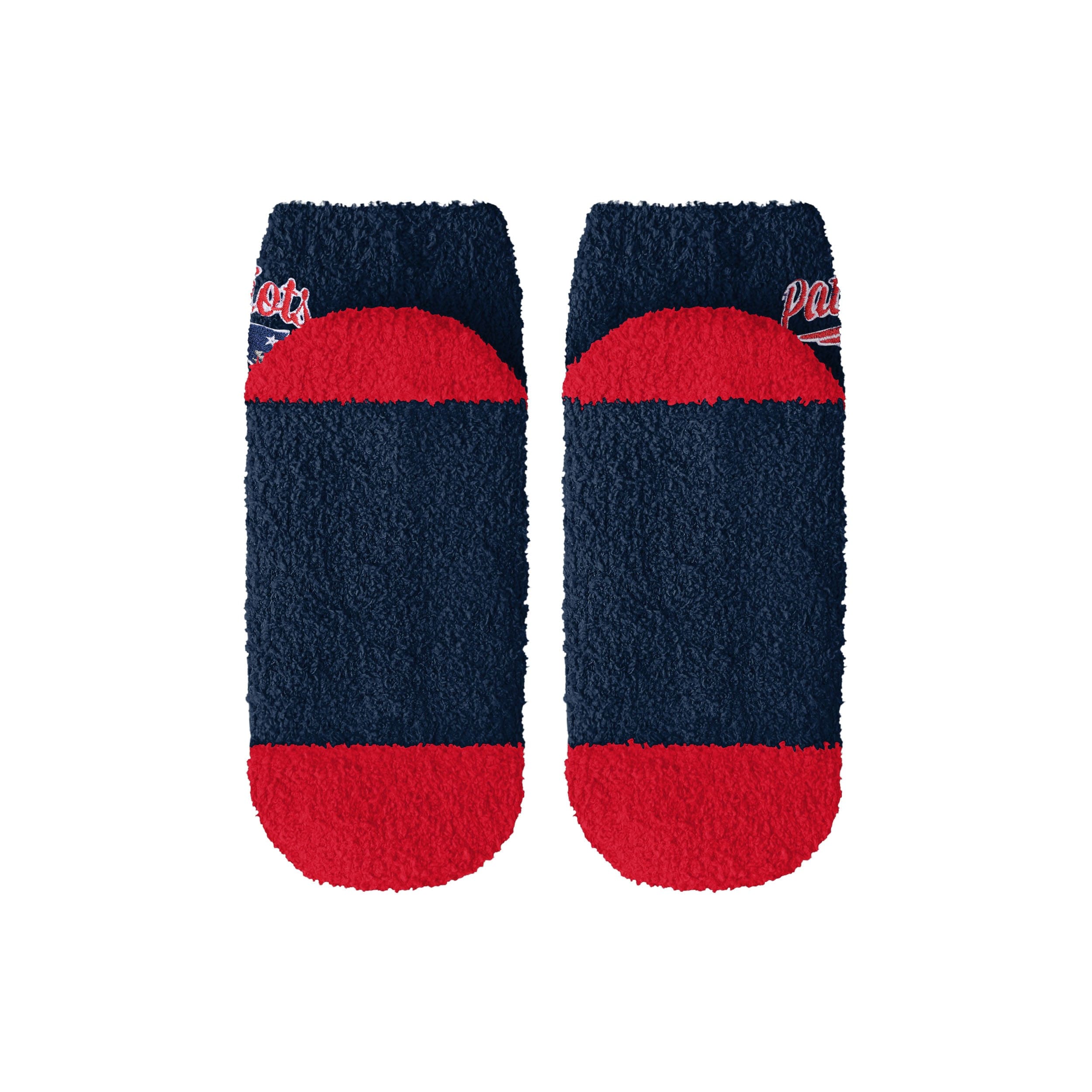 New England Patriots NFL Womens 2 Pack Script Logo Fuzzy Ankle Socks - Image 6