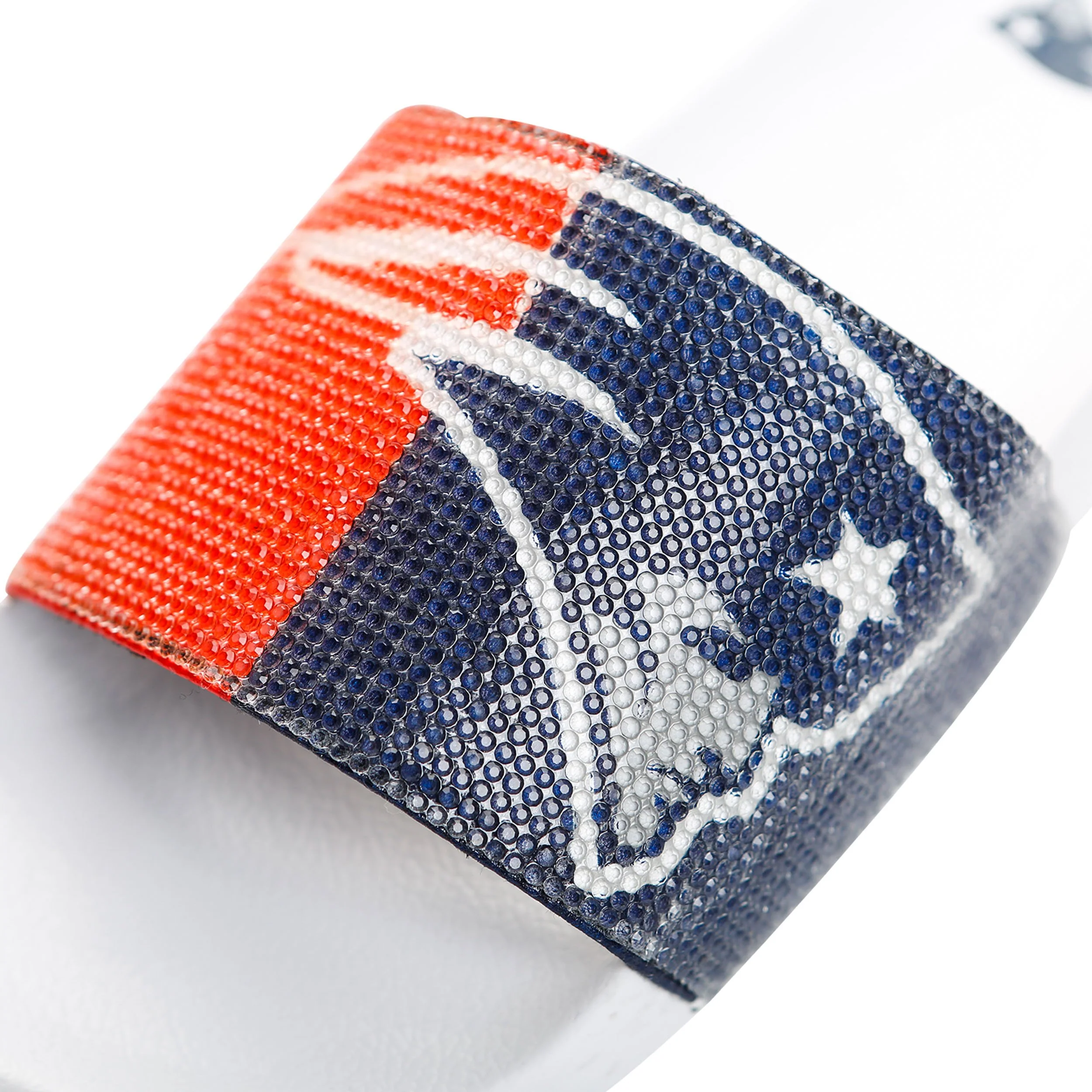 New England Patriots NFL Womens Big Logo Shimmer Slide - Image 3