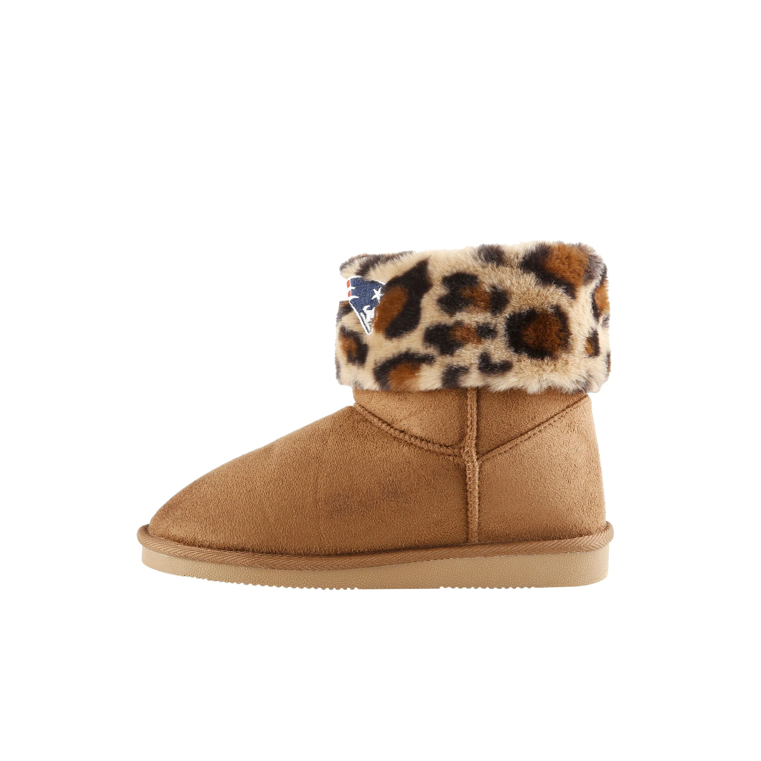 New England Patriots NFL Womens Cheetah Fur Boots - Image 3