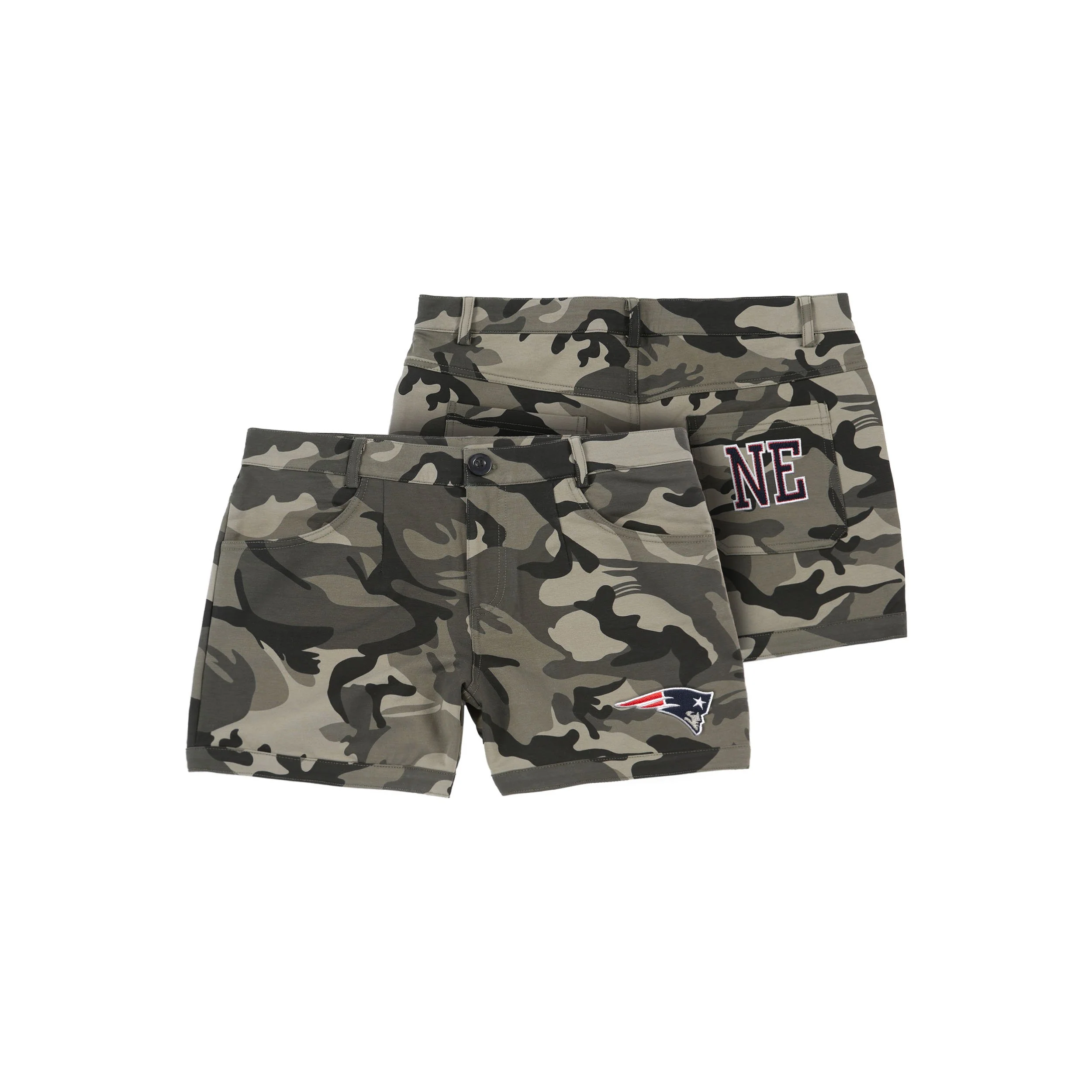 New England Patriots NFL Womens Clubhouse Camo Shorts - Image 3