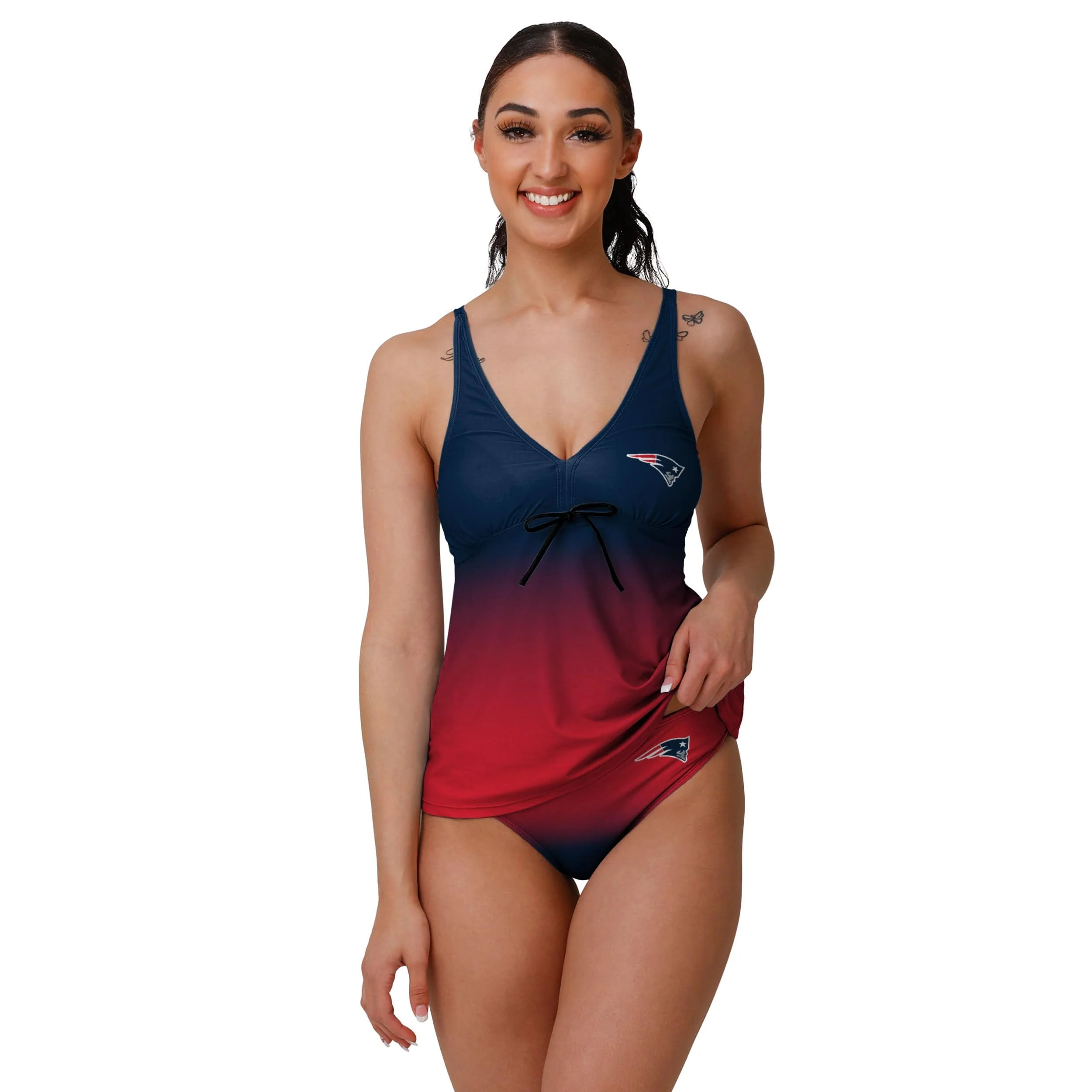 New England Patriots NFL Womens Gametime Gradient Bikini Bottom - Image 5