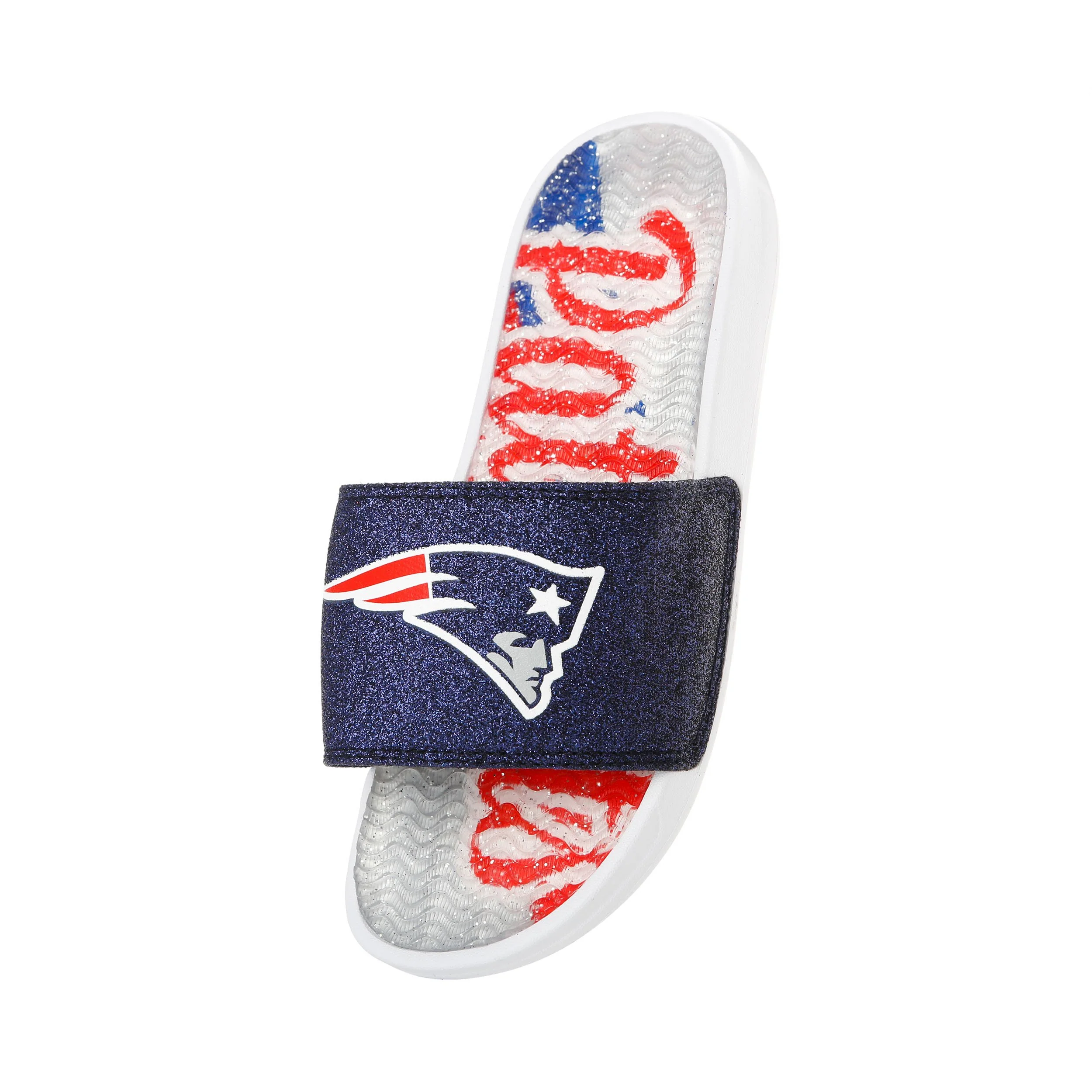 New England Patriots NFL Womens Glitter Gel Slide - Image 2