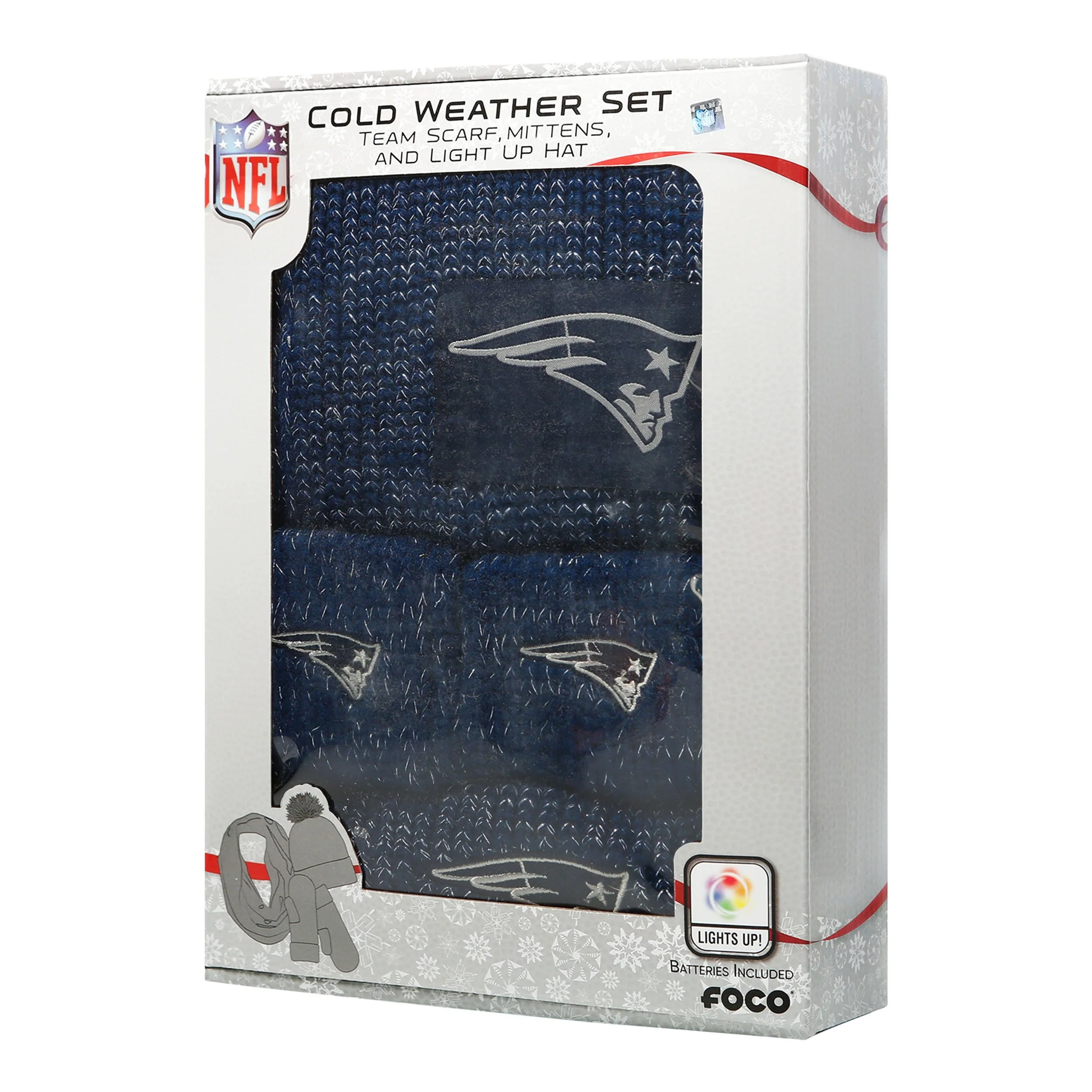 New England Patriots NFL Womens Glitter Knit Cold Weather Set - Image 5