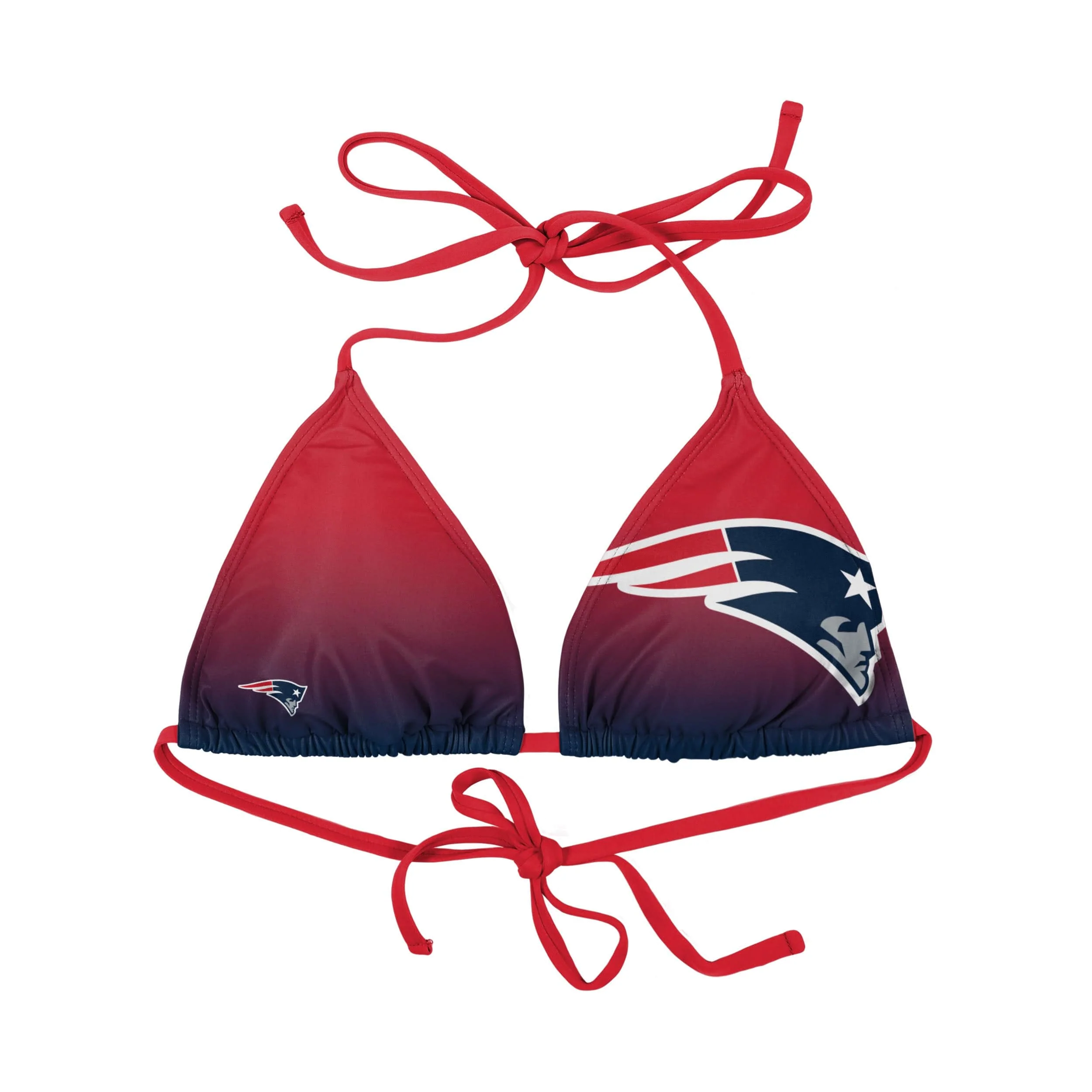 New England Patriots NFL Womens Gradient Big Logo Bikini Top - Image 2