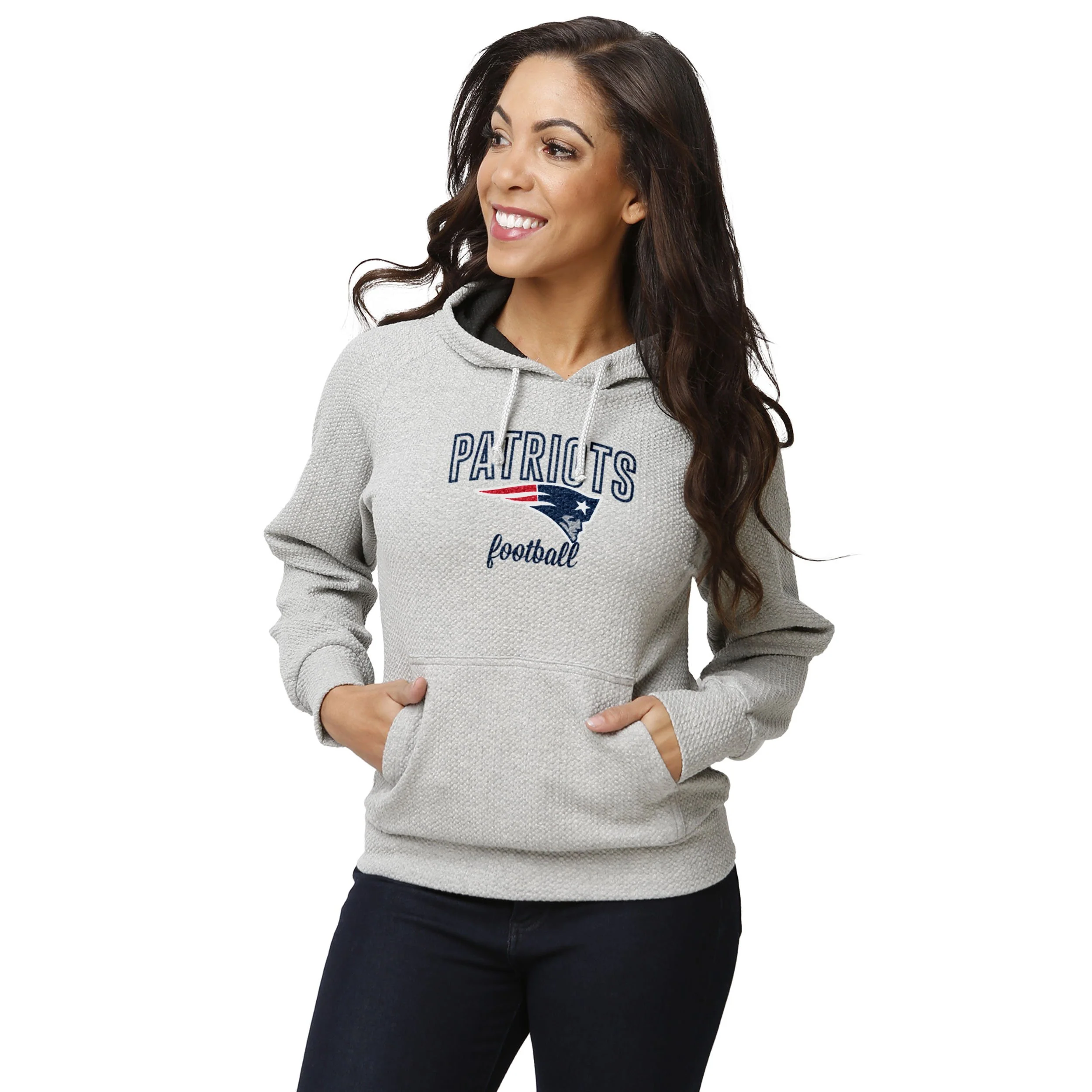 New England Patriots NFL Womens Gray Woven Hoodie
