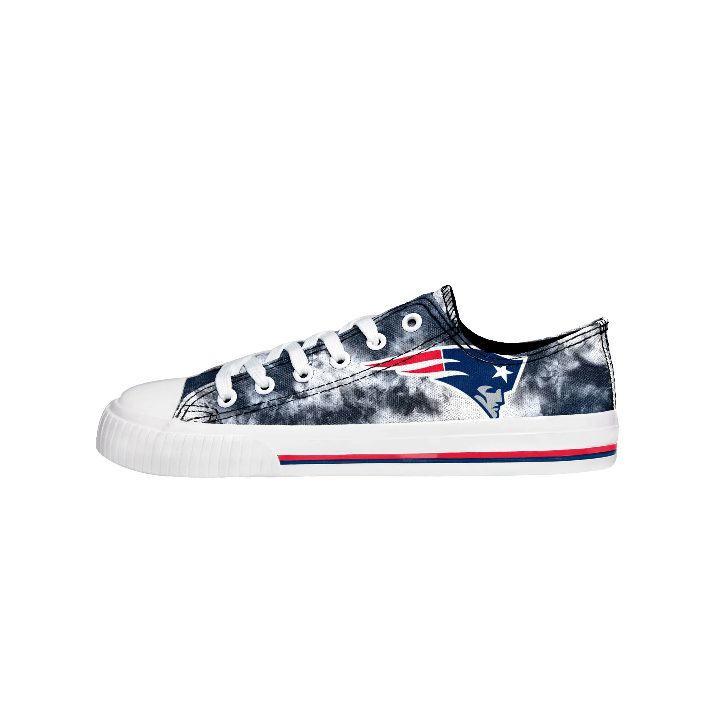 New England Patriots NFL Womens Low Top Tie-Dye Canvas Shoes - Image 2