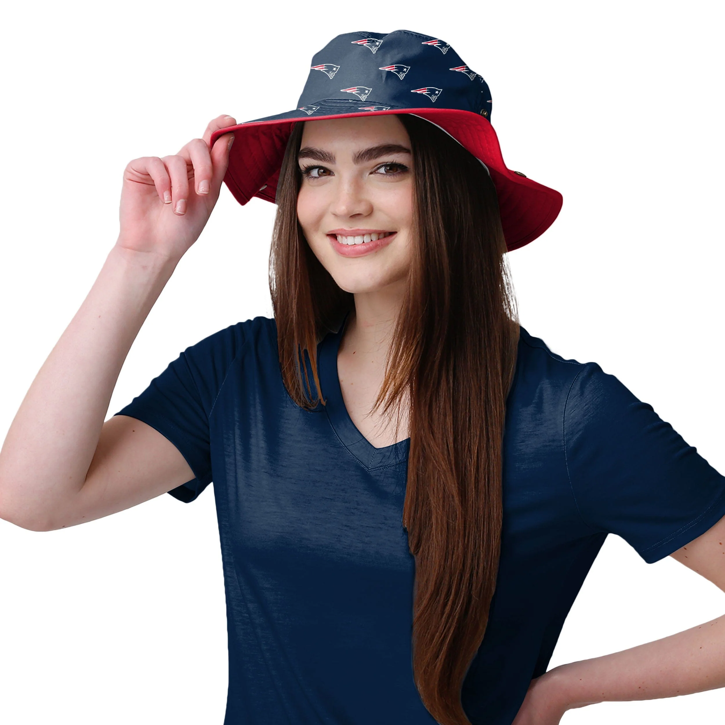 New England Patriots NFL Womens Mini Print Hybrid Boonie Hat - Image 2