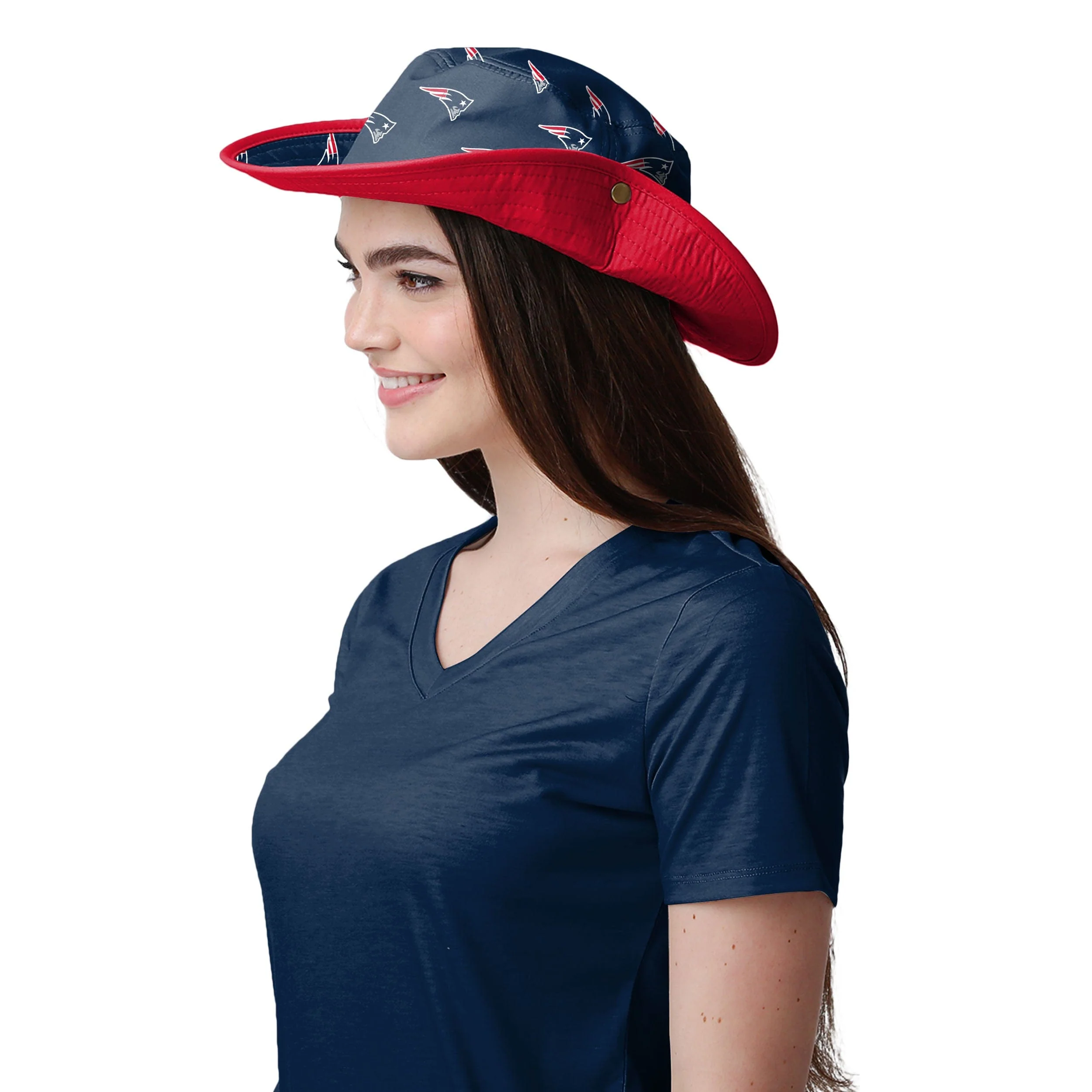 New England Patriots NFL Womens Mini Print Hybrid Boonie Hat - Image 4