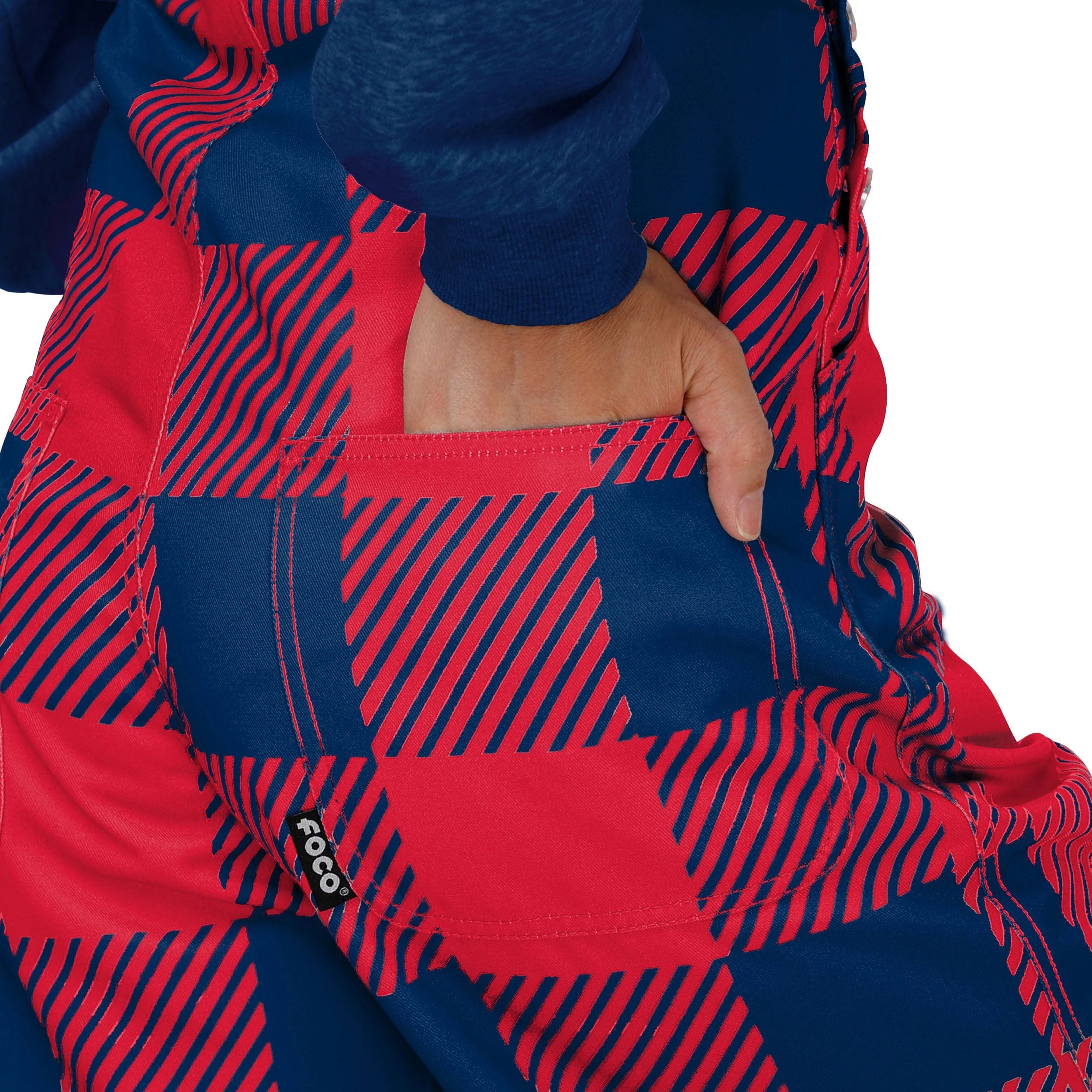 New England Patriots NFL Womens Plaid Bib Overalls - Image 6