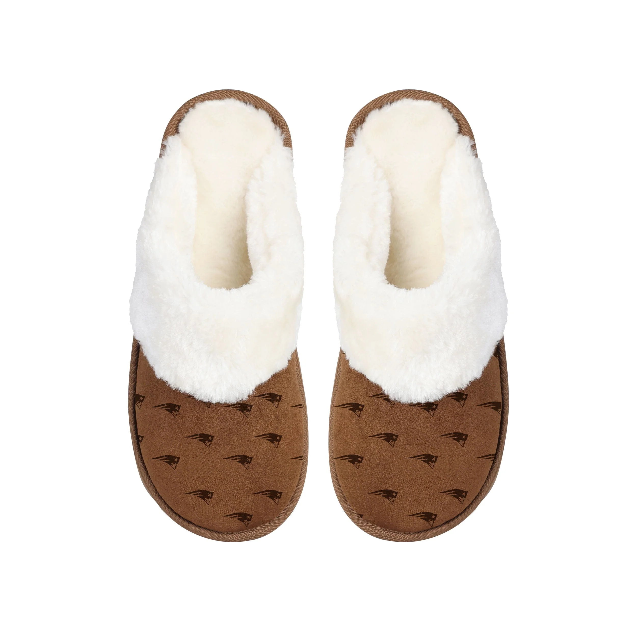 New England Patriots NFL Womens Repeat Logo Moccasin Slippers - Image 3