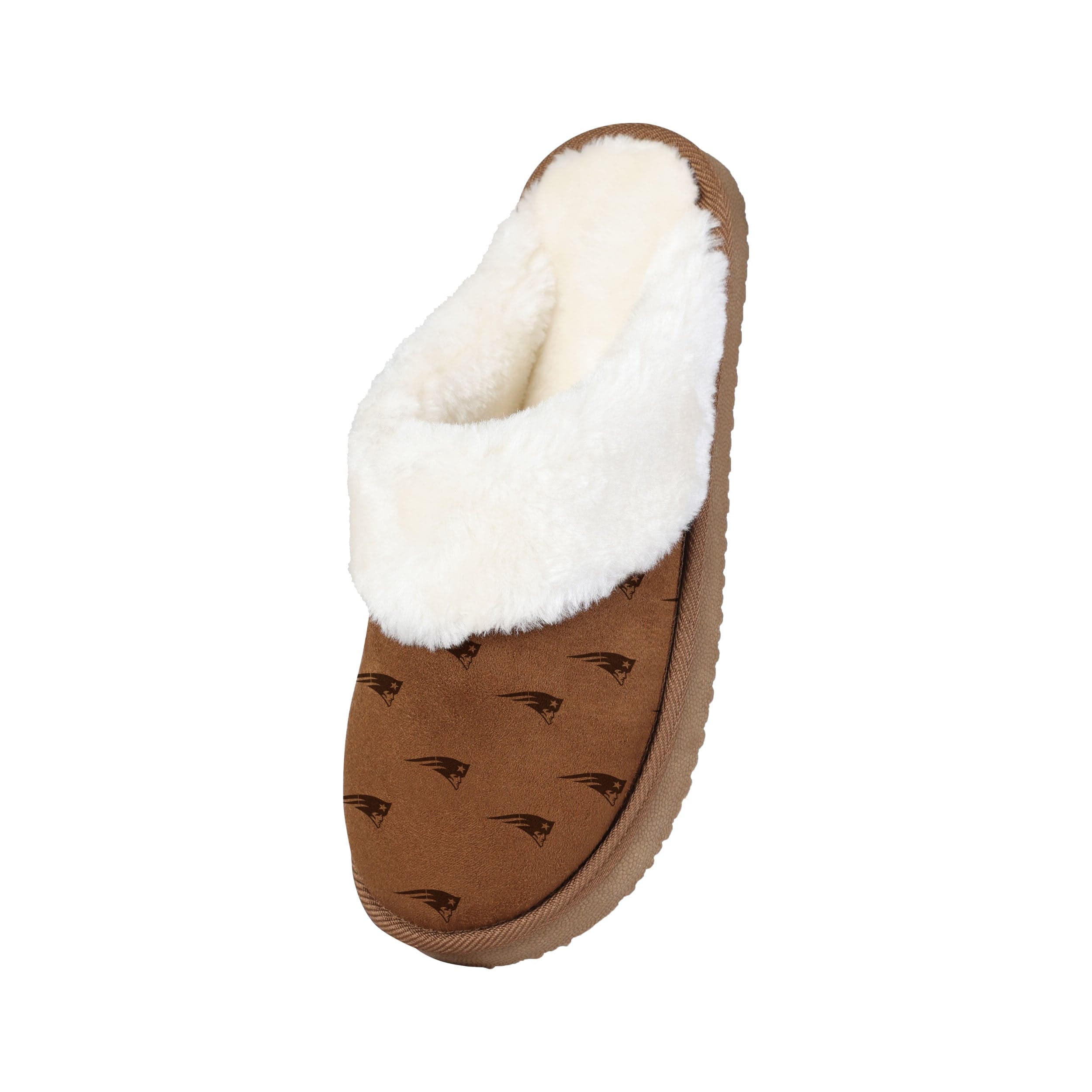 New England Patriots NFL Womens Repeat Logo Moccasin Slippers - Image 4