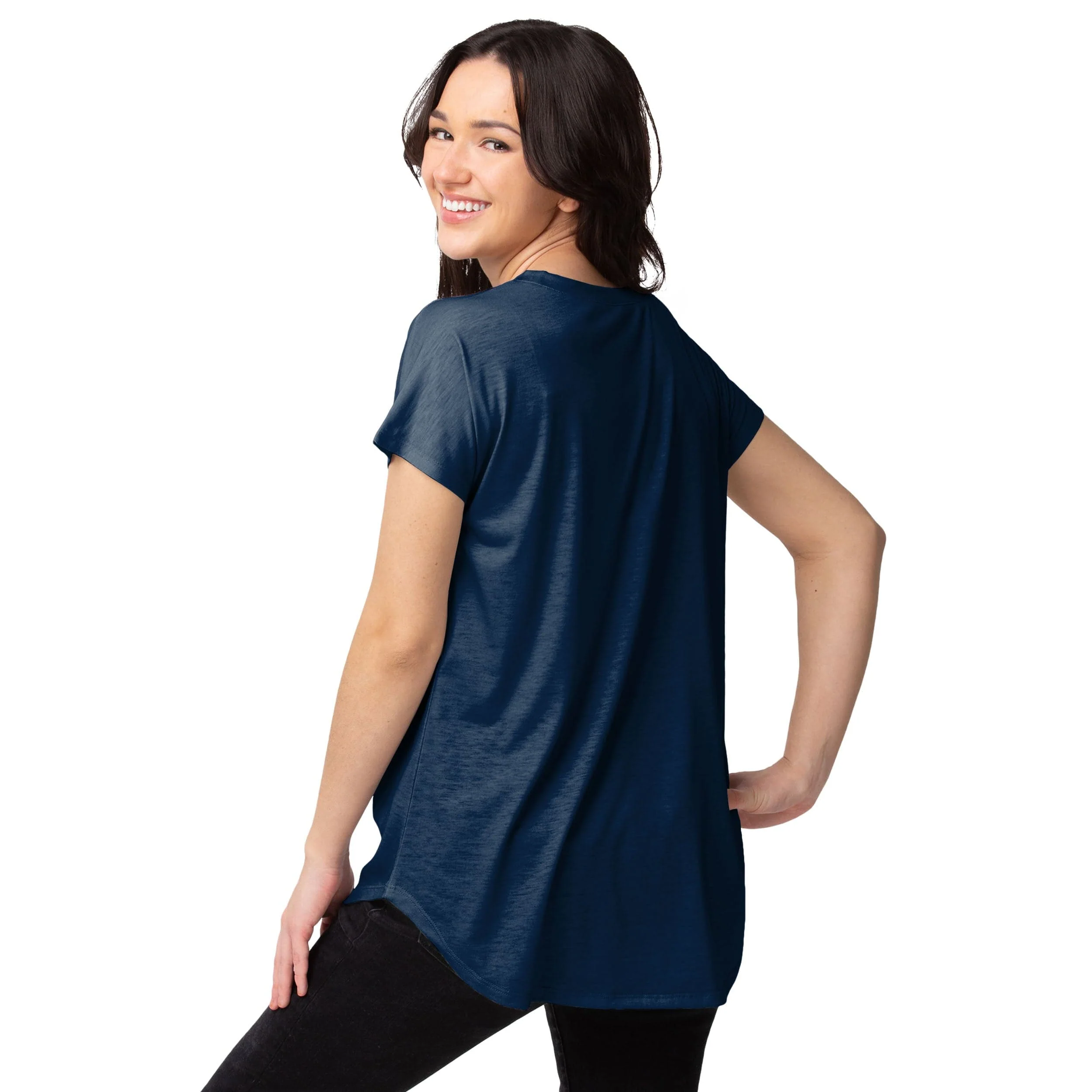 New England Patriots NFL Womens Script Wordmark Tunic Top - Image 2