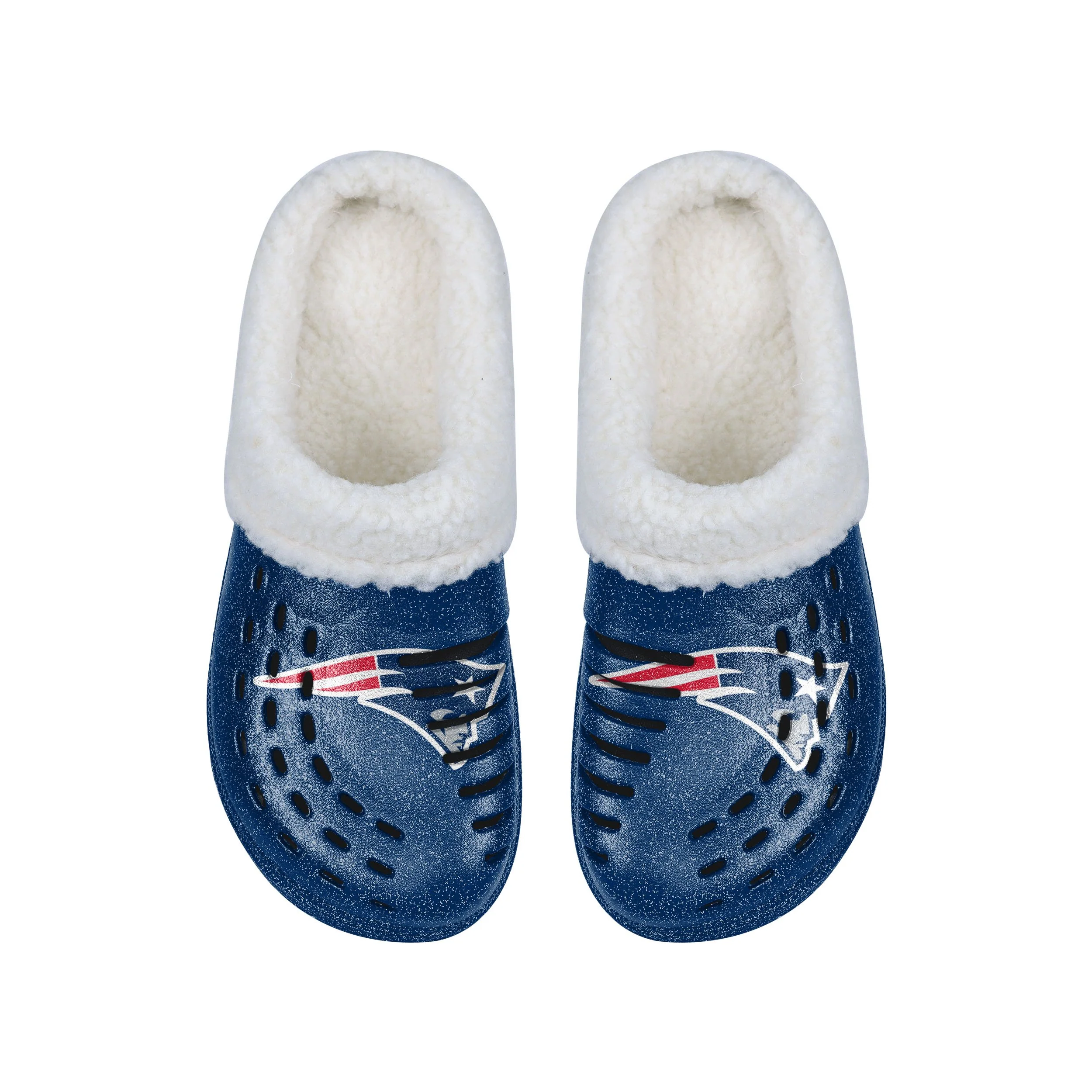 New England Patriots NFL Womens Sherpa Lined Glitter Clog - Image 4