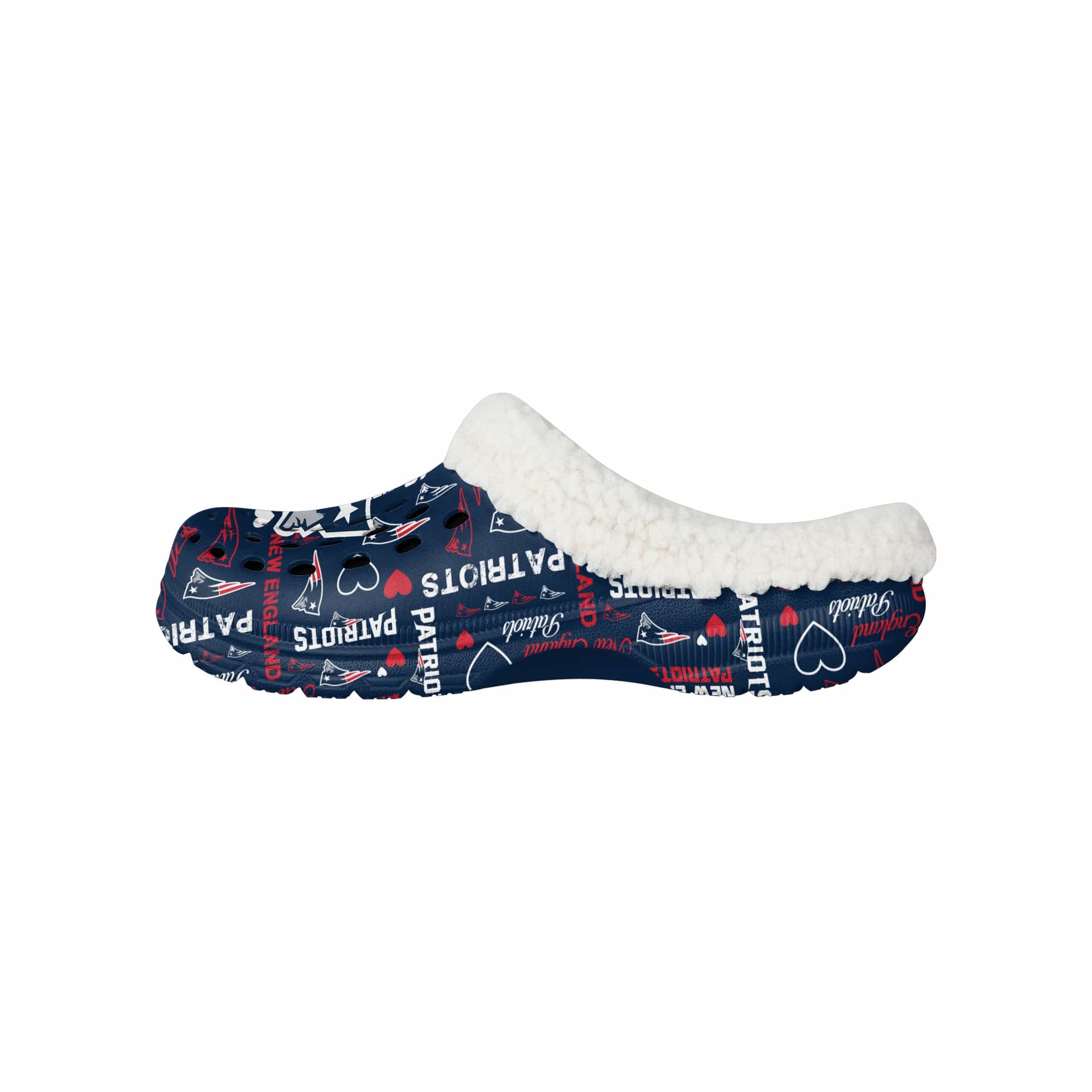 New England Patriots NFL Womens Sherpa Lined Logo Love Clog - Image 2