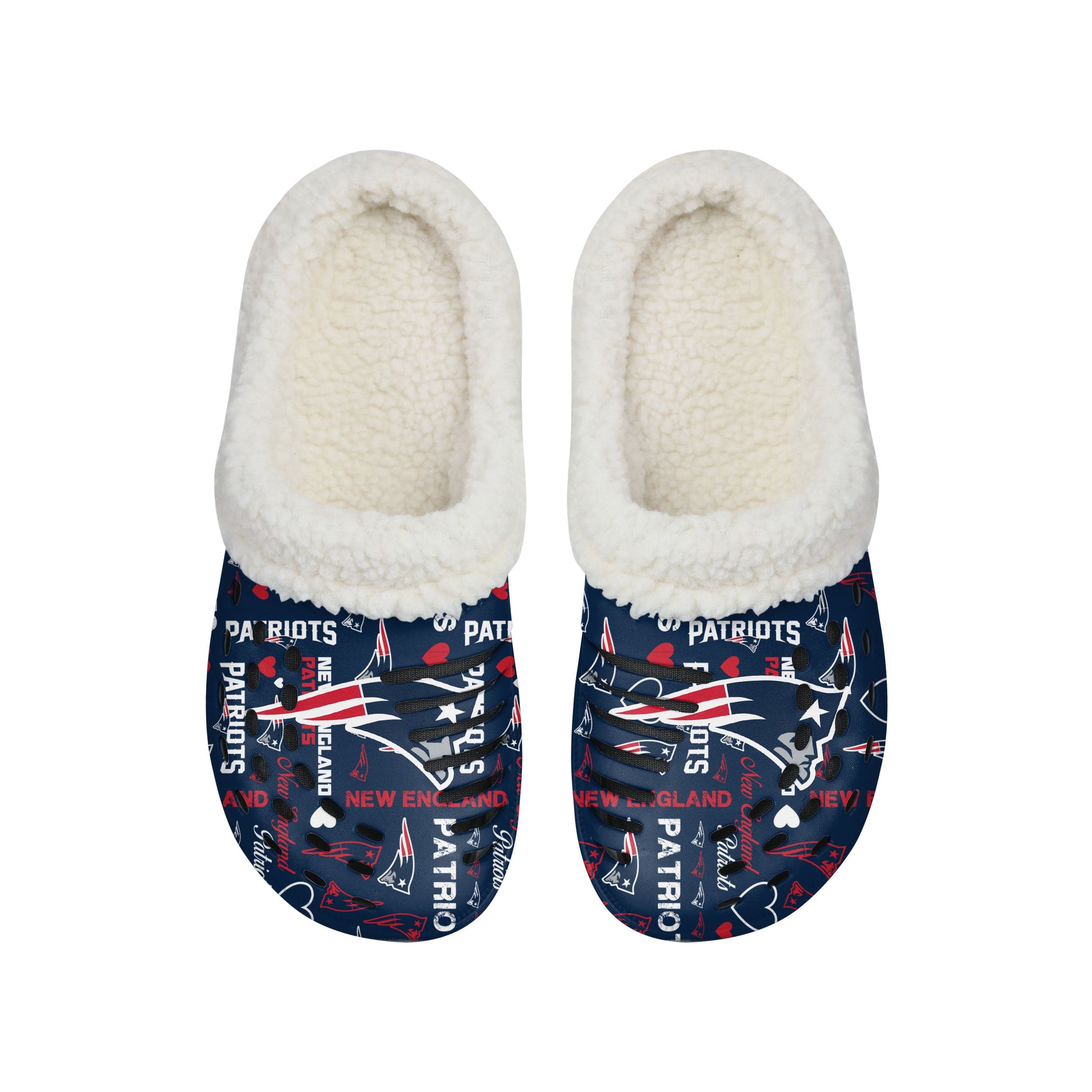 New England Patriots NFL Womens Sherpa Lined Logo Love Clog - Image 4