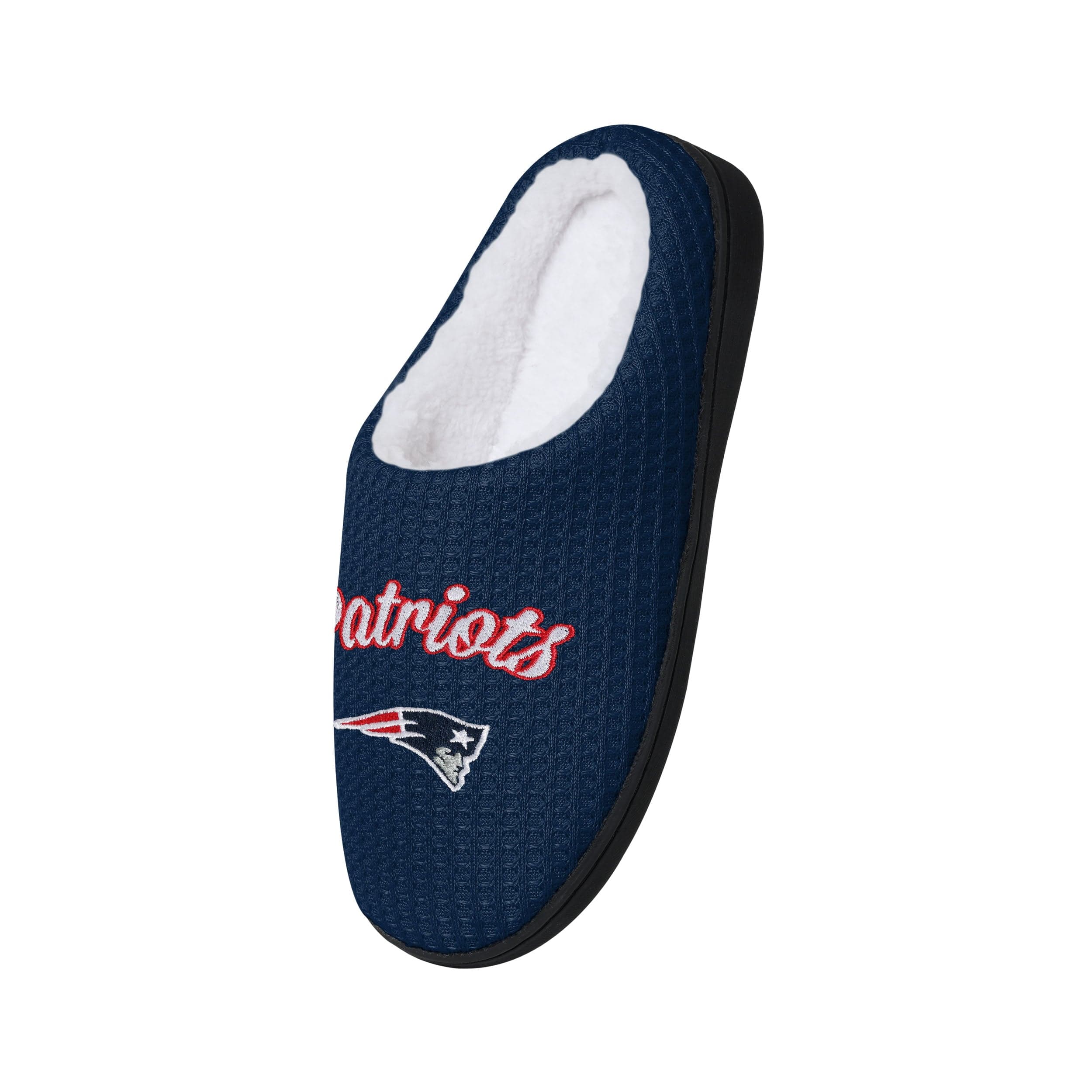 New England Patriots NFL Womens Sherpa Lined Memory Foam Slippers - Image 4