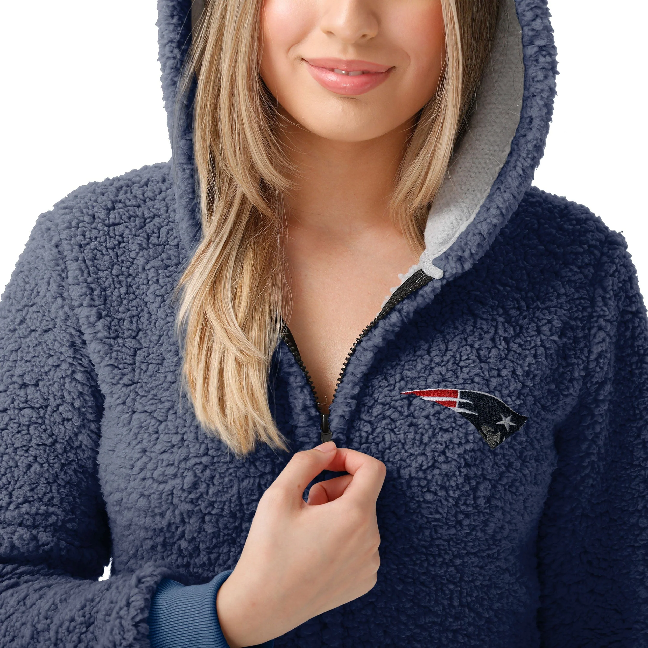 New England Patriots NFL Womens Sherpa One Piece Pajamas - Image 3