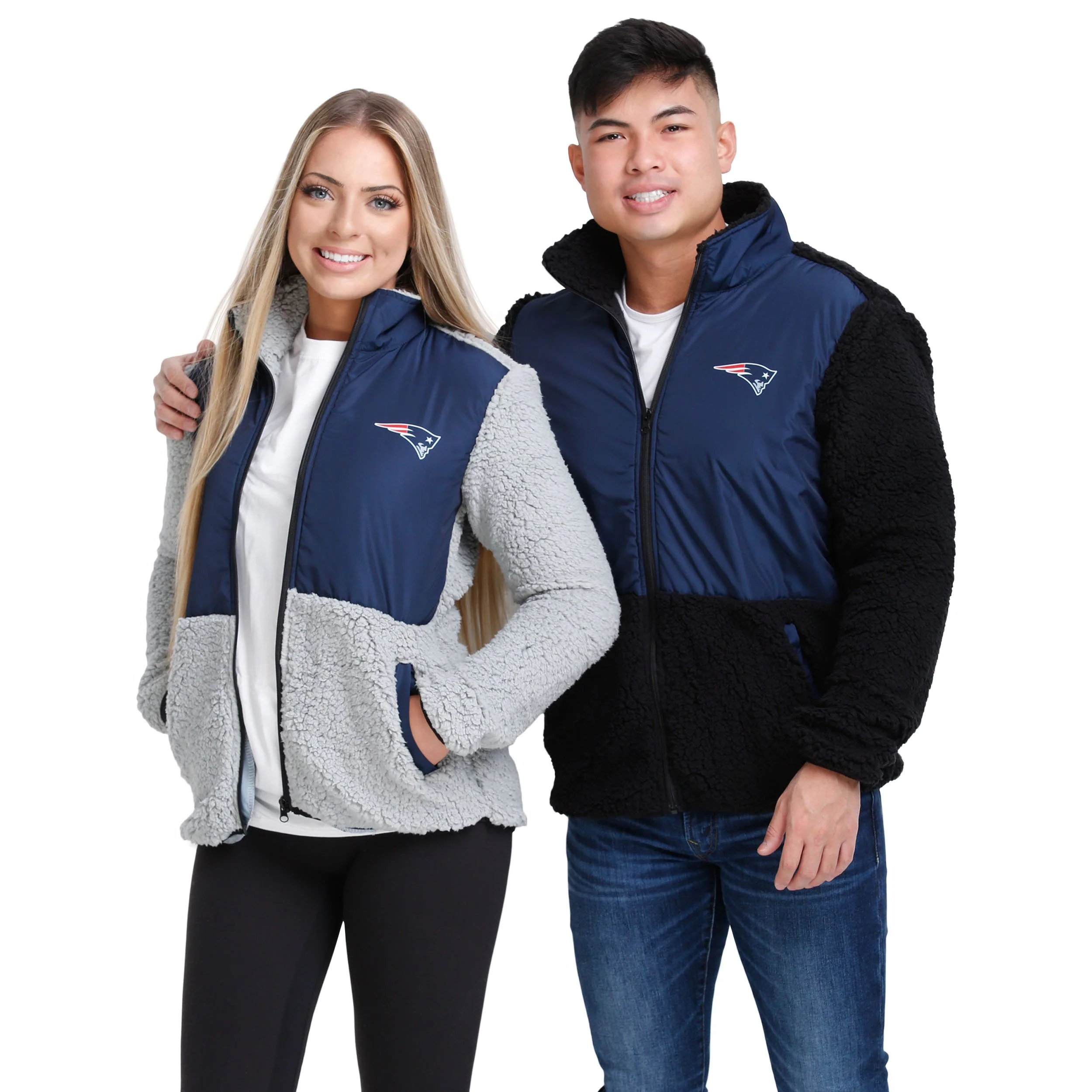 New England Patriots NFL Womens Sherpa Soft Zip Up Jacket - Image 5