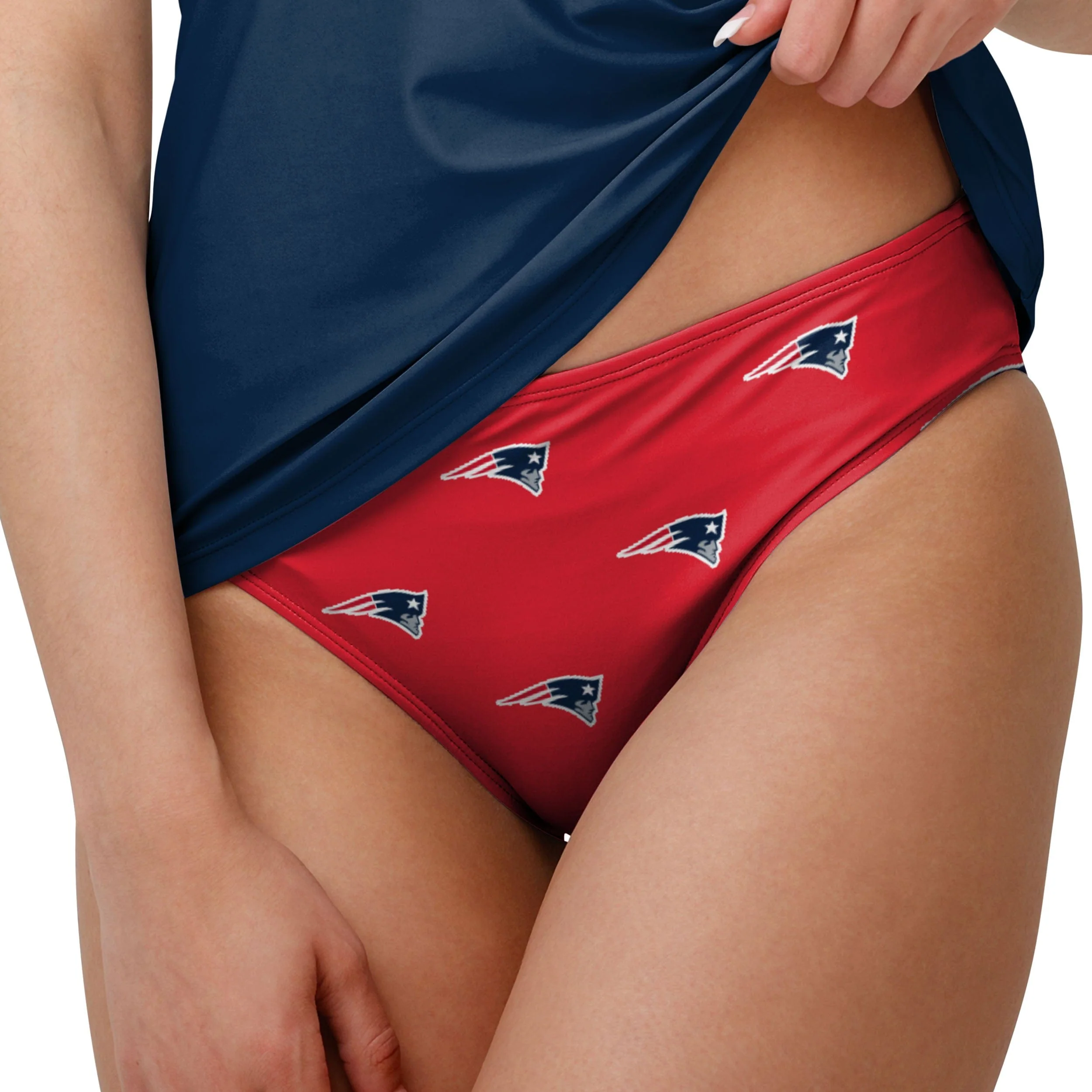 New England Patriots NFL Womens Summertime Mini Print Bikini Bottom - Image 3