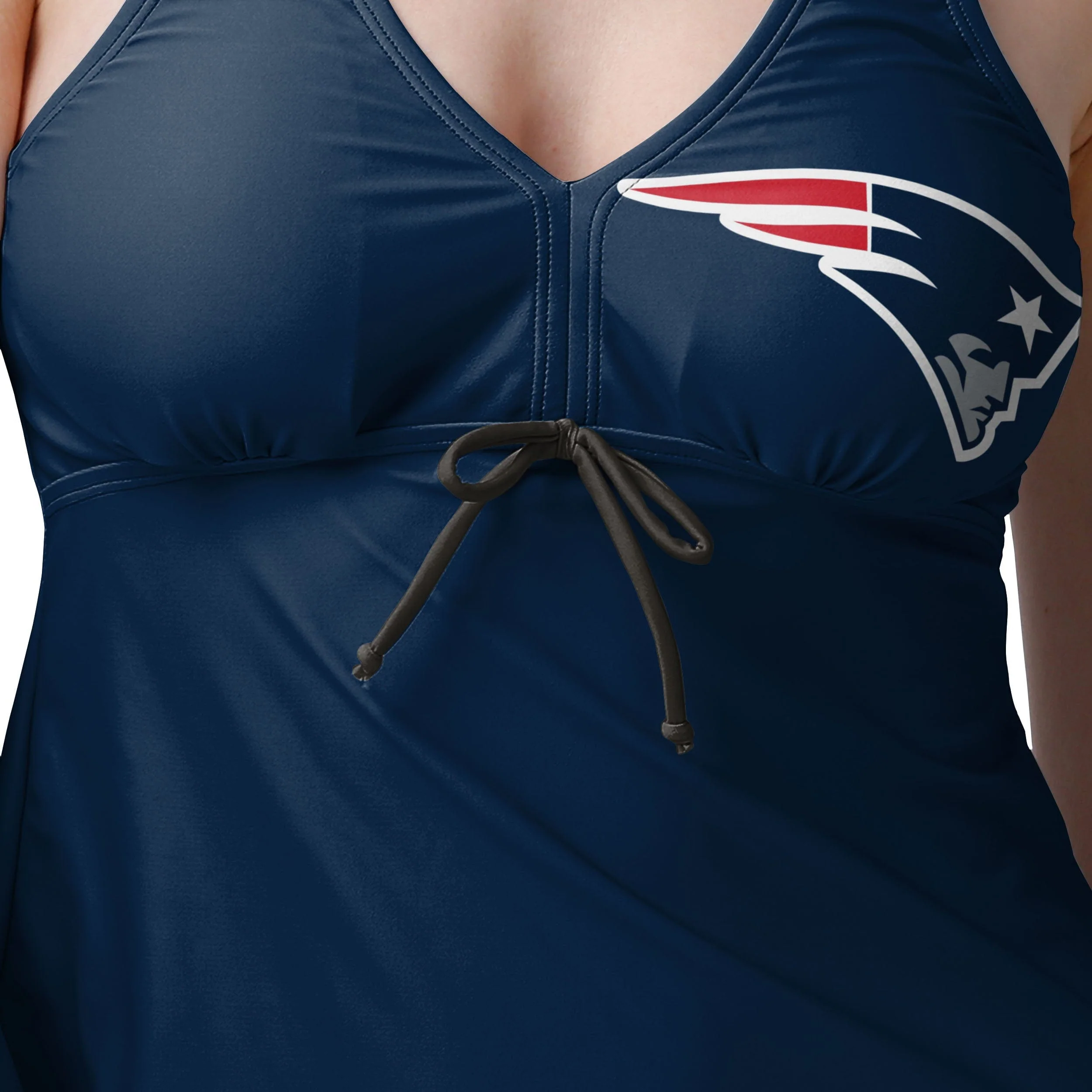 New England Patriots NFL Womens Summertime Solid Tankini - Image 3