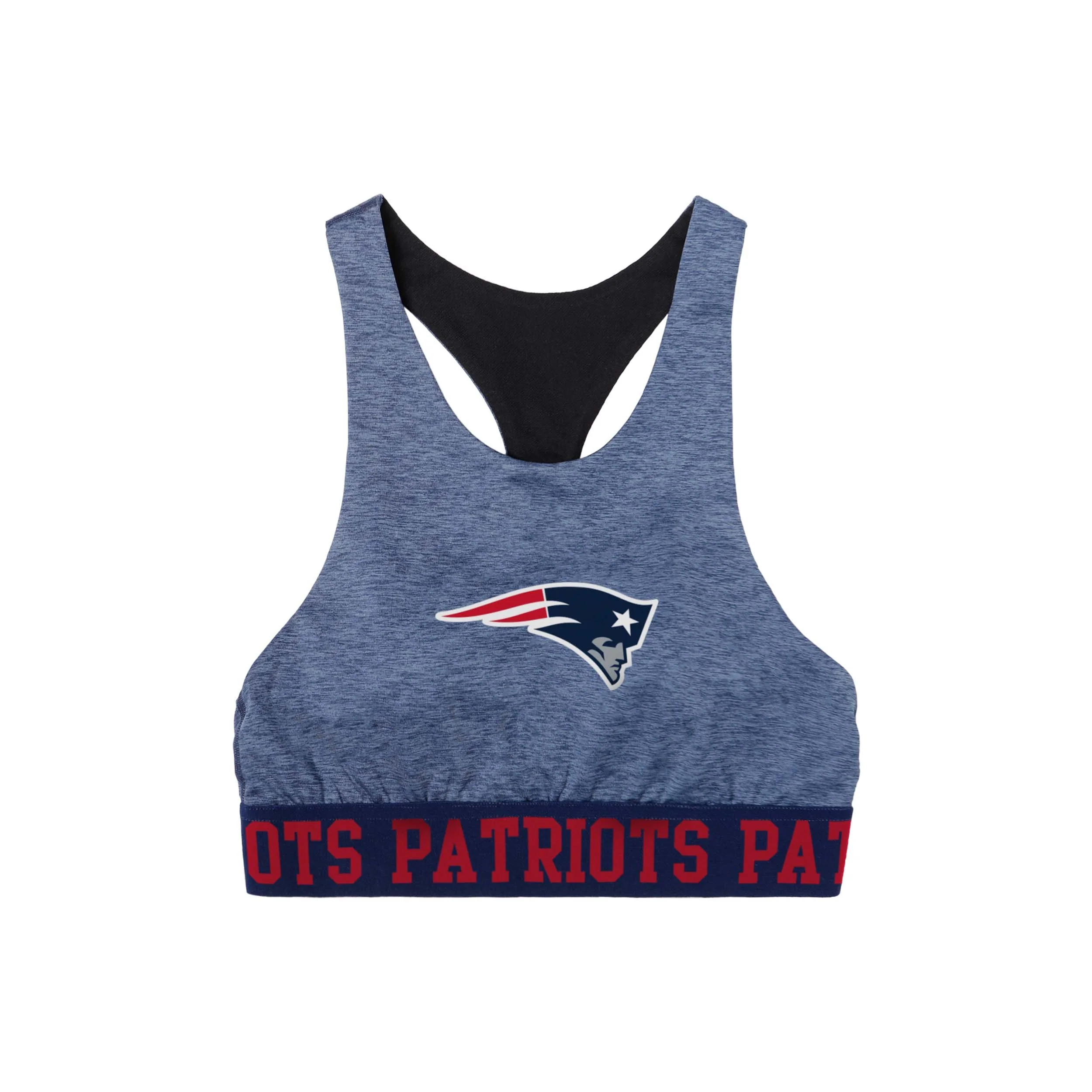 New England Patriots NFL Womens Team Color Static Sports Bra - Image 2