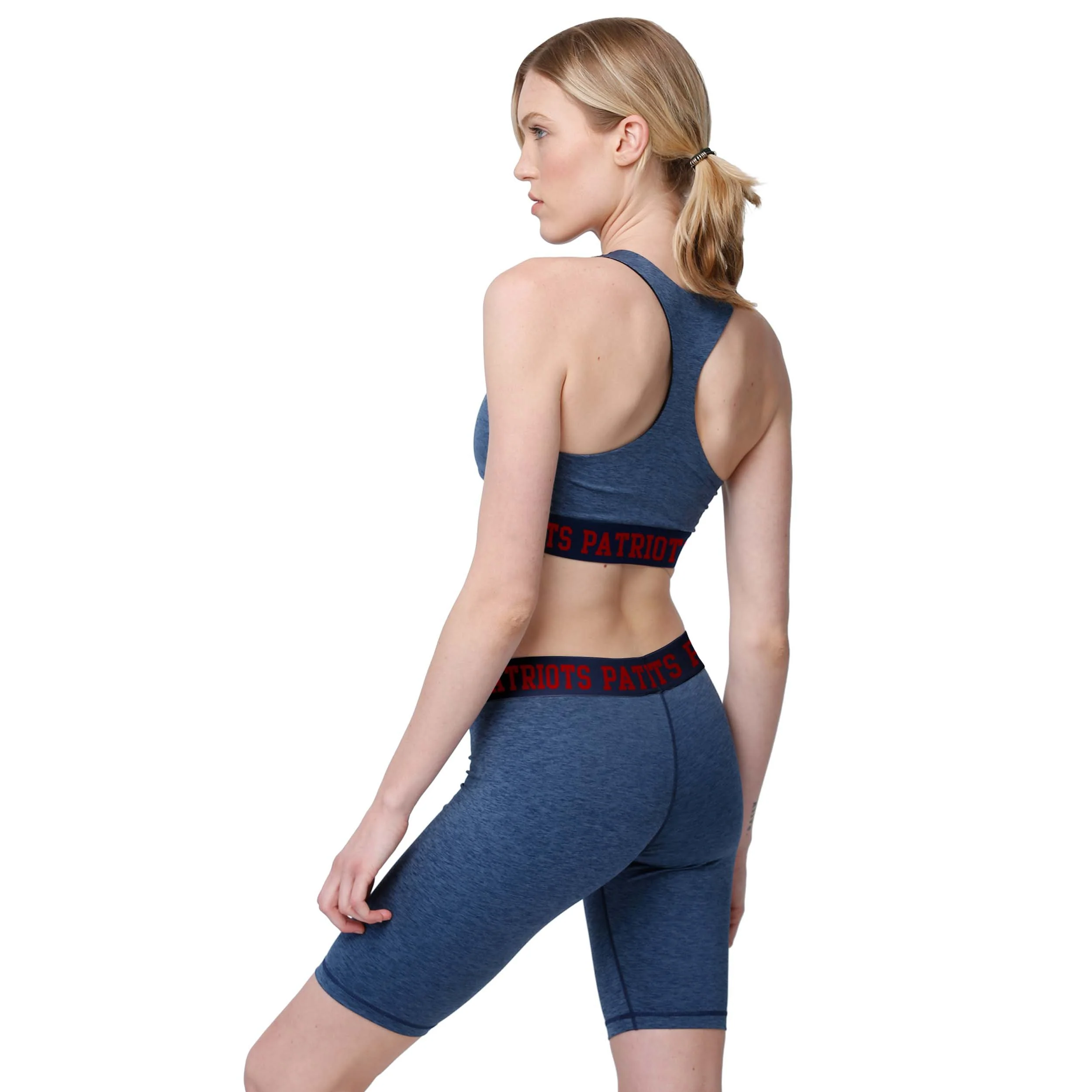 New England Patriots NFL Womens Team Color Static Sports Bra - Image 3