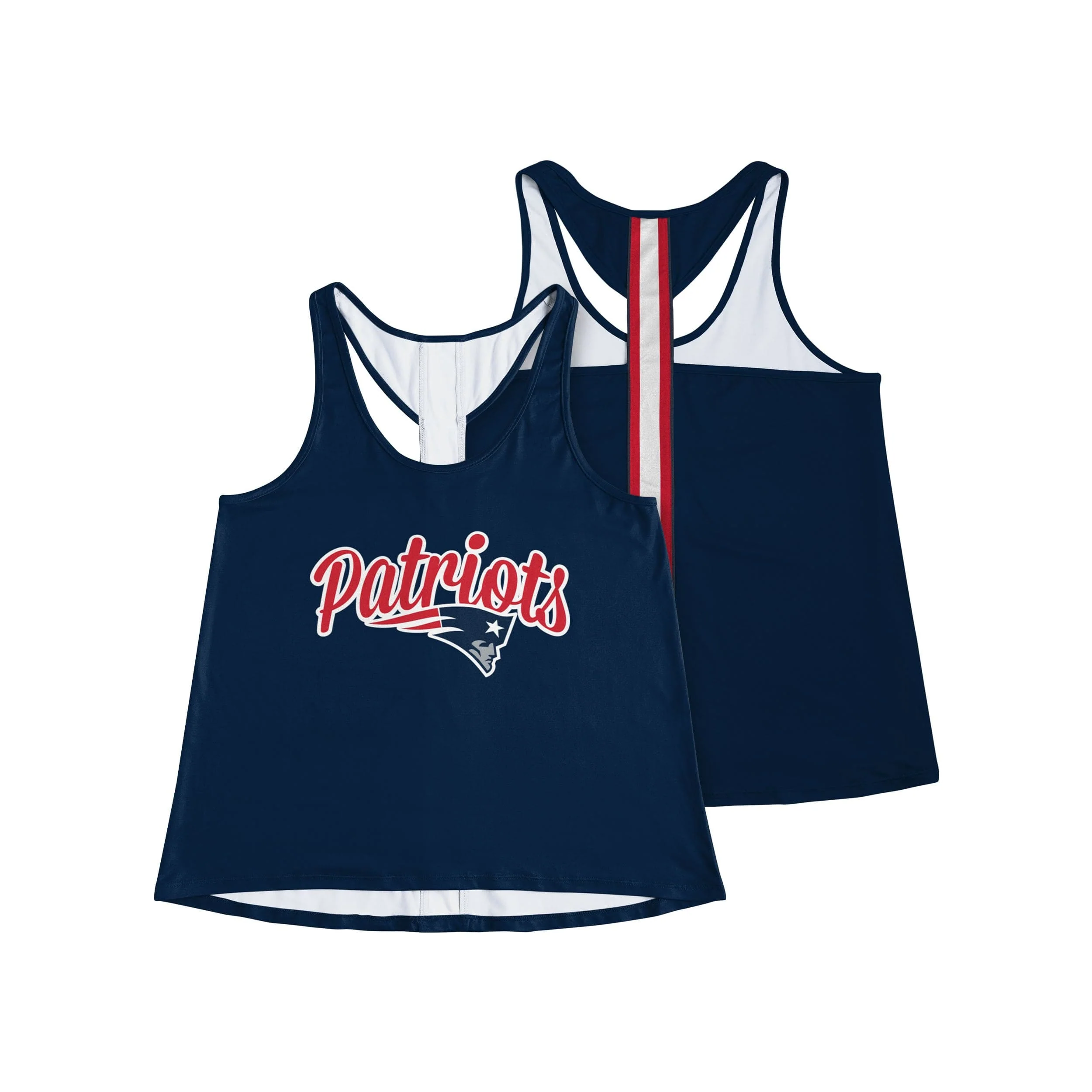 New England Patriots NFL Womens Wordmark Team Stripe Sleeveless Top - Image 3