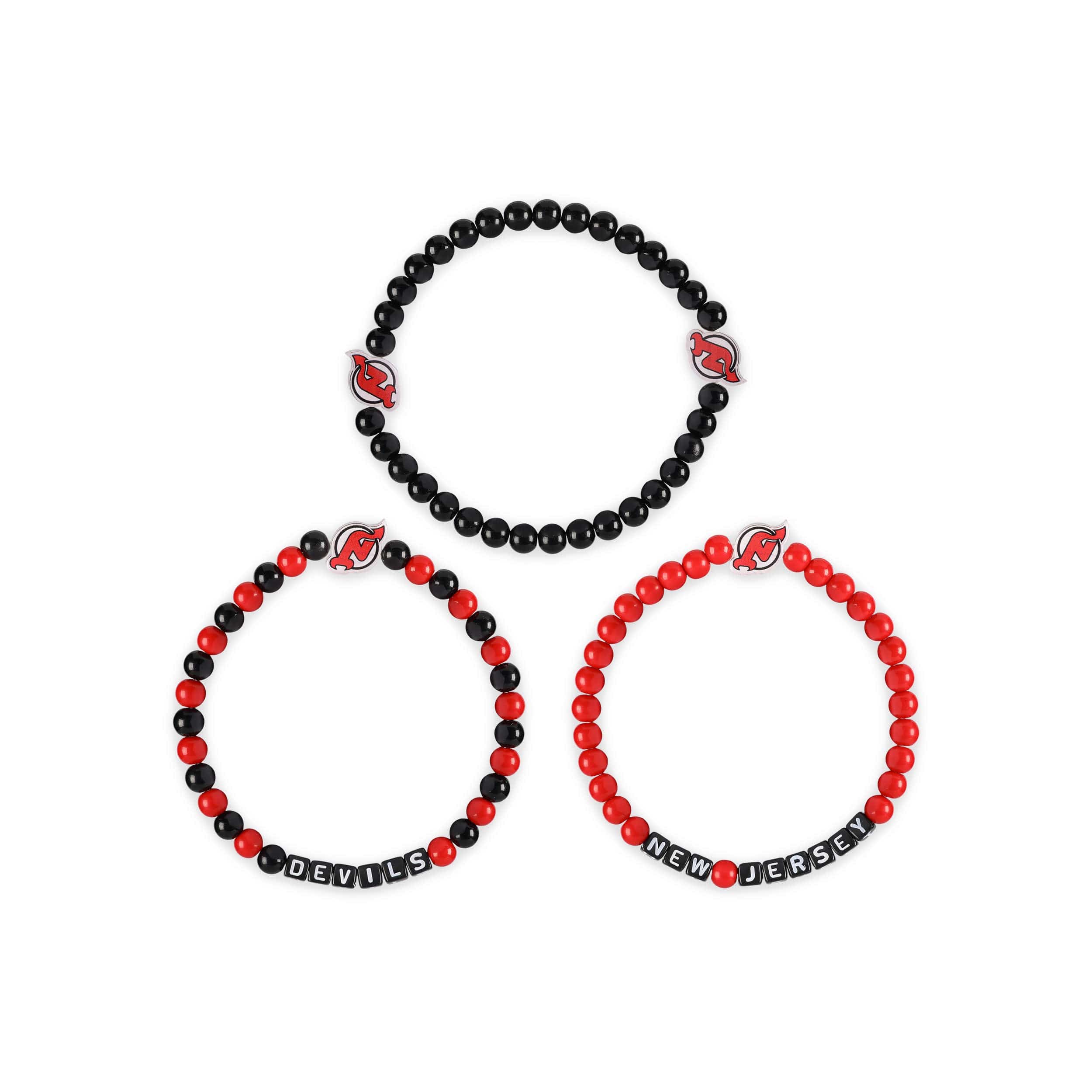 New Jersey Devils NHL 3 Pack Beaded Friendship Bracelet - Image 3