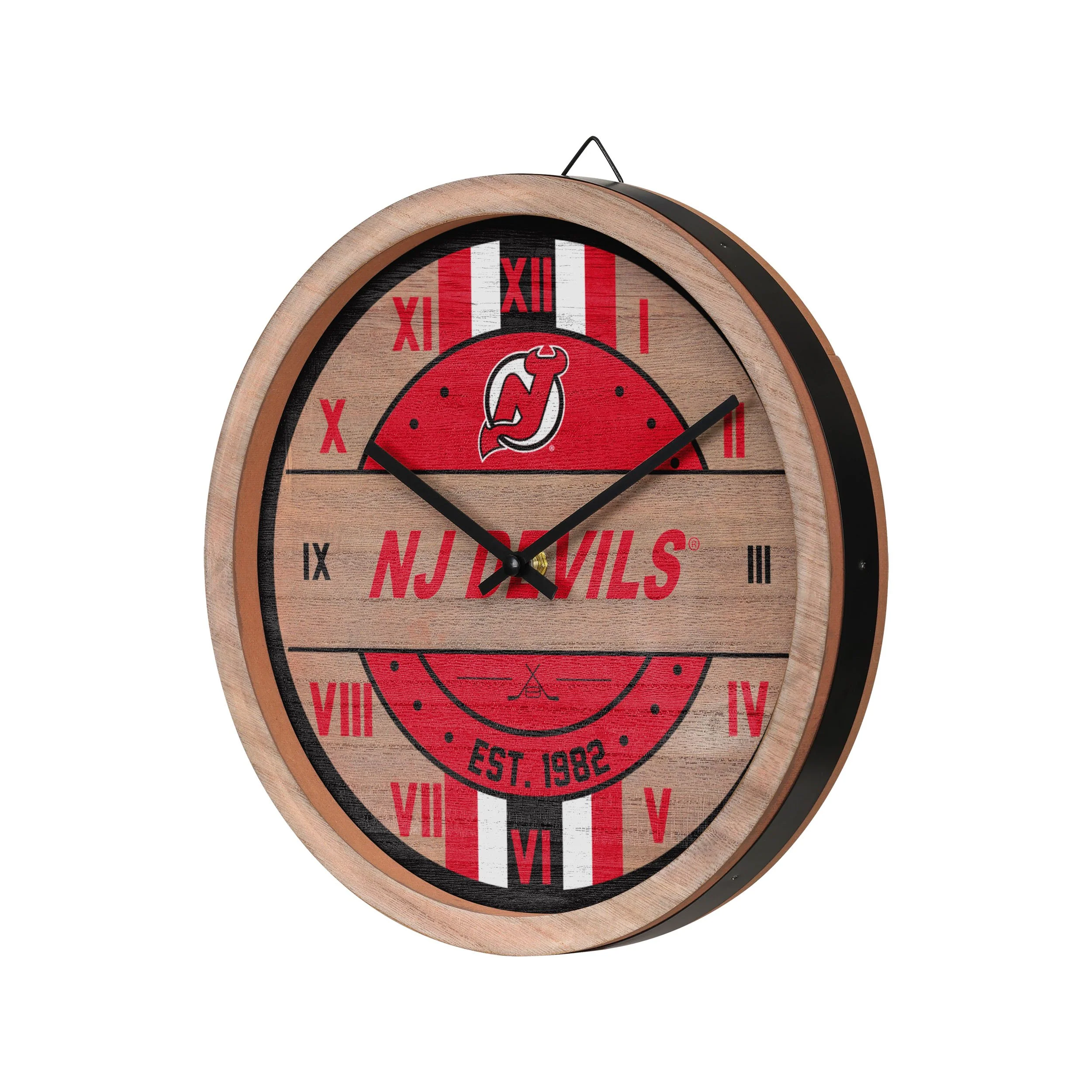 New Jersey Devils NHL Barrel Wall Clock - Image 2