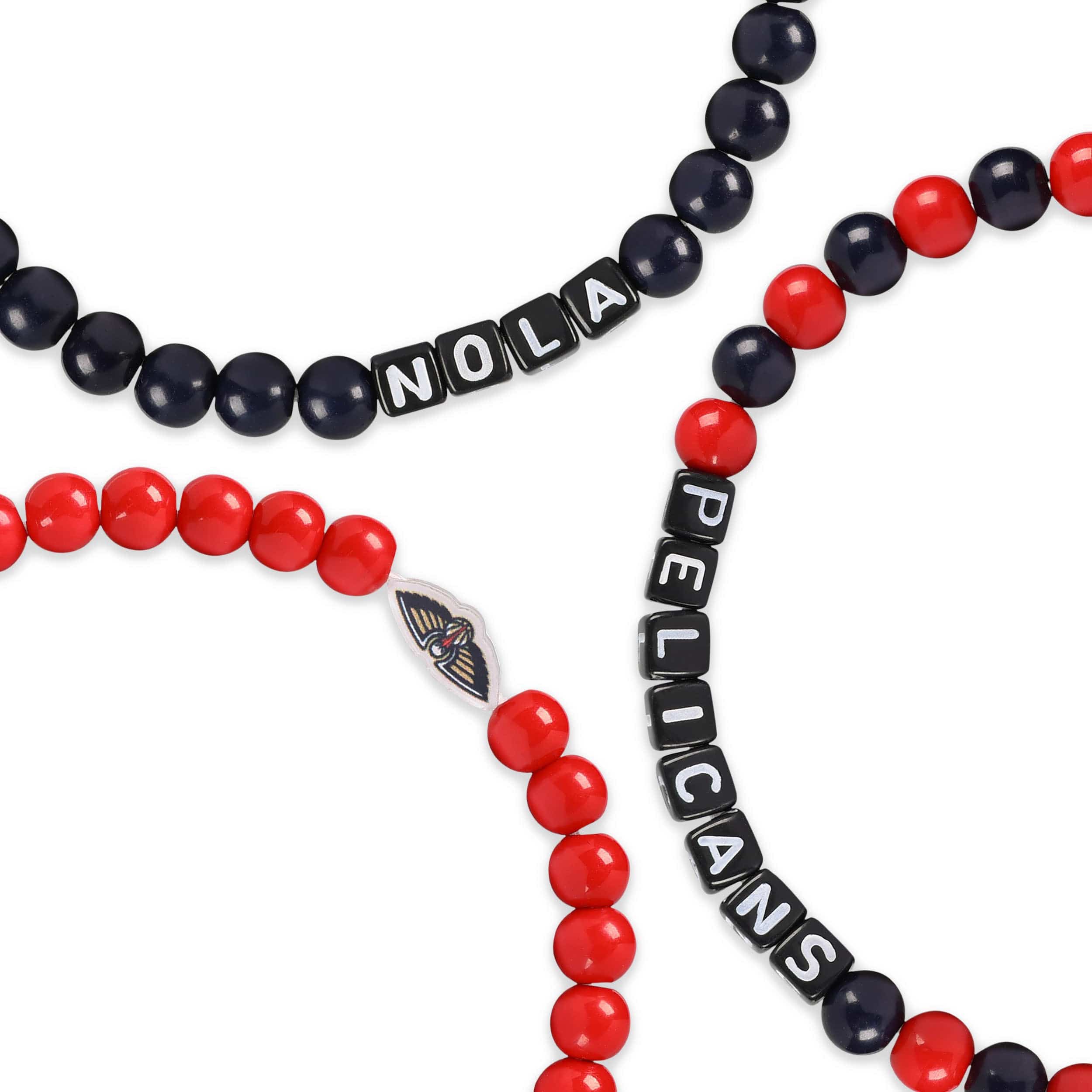 New Orleans Pelicans NBA 3 Pack Beaded Friendship Bracelet - Image 2