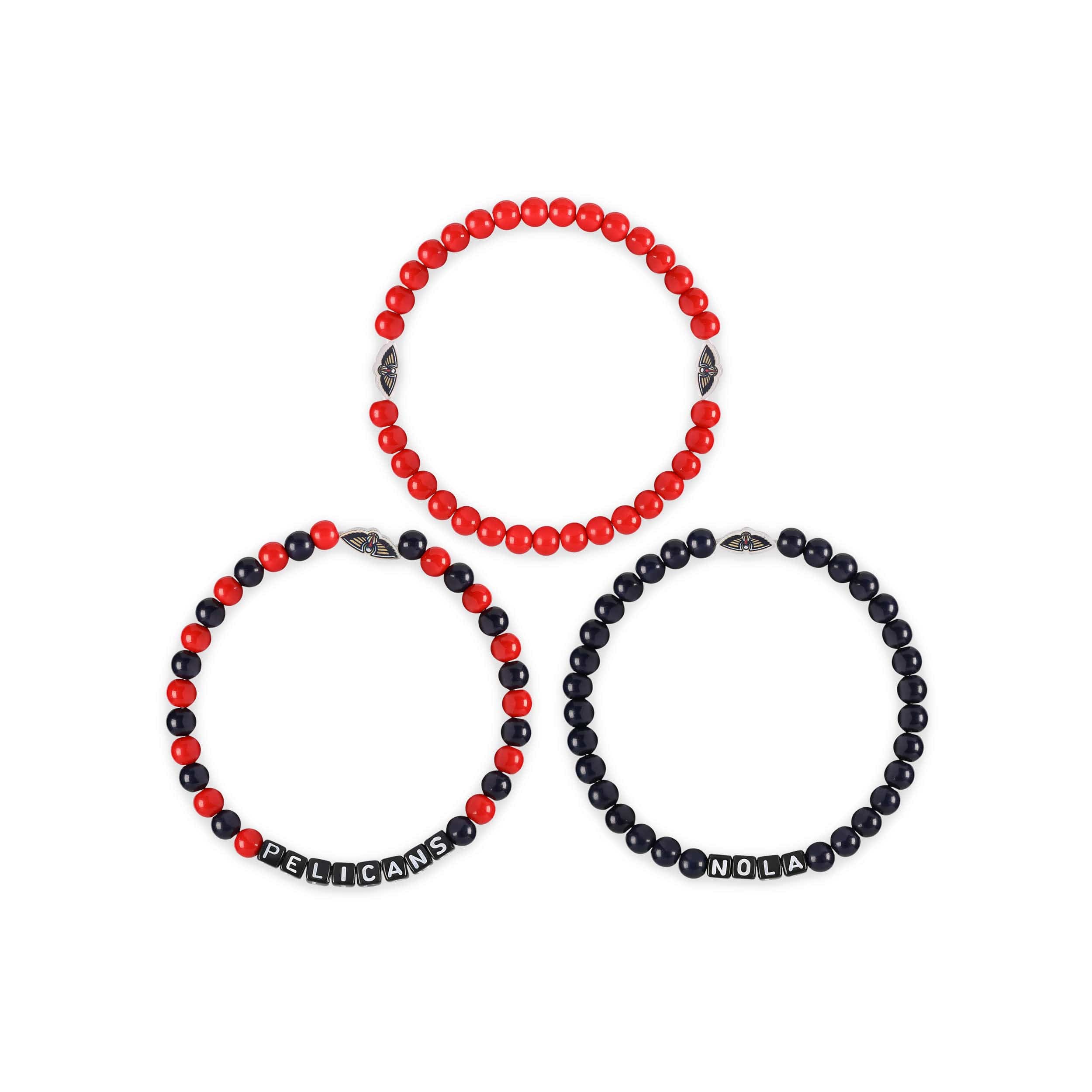 New Orleans Pelicans NBA 3 Pack Beaded Friendship Bracelet - Image 3