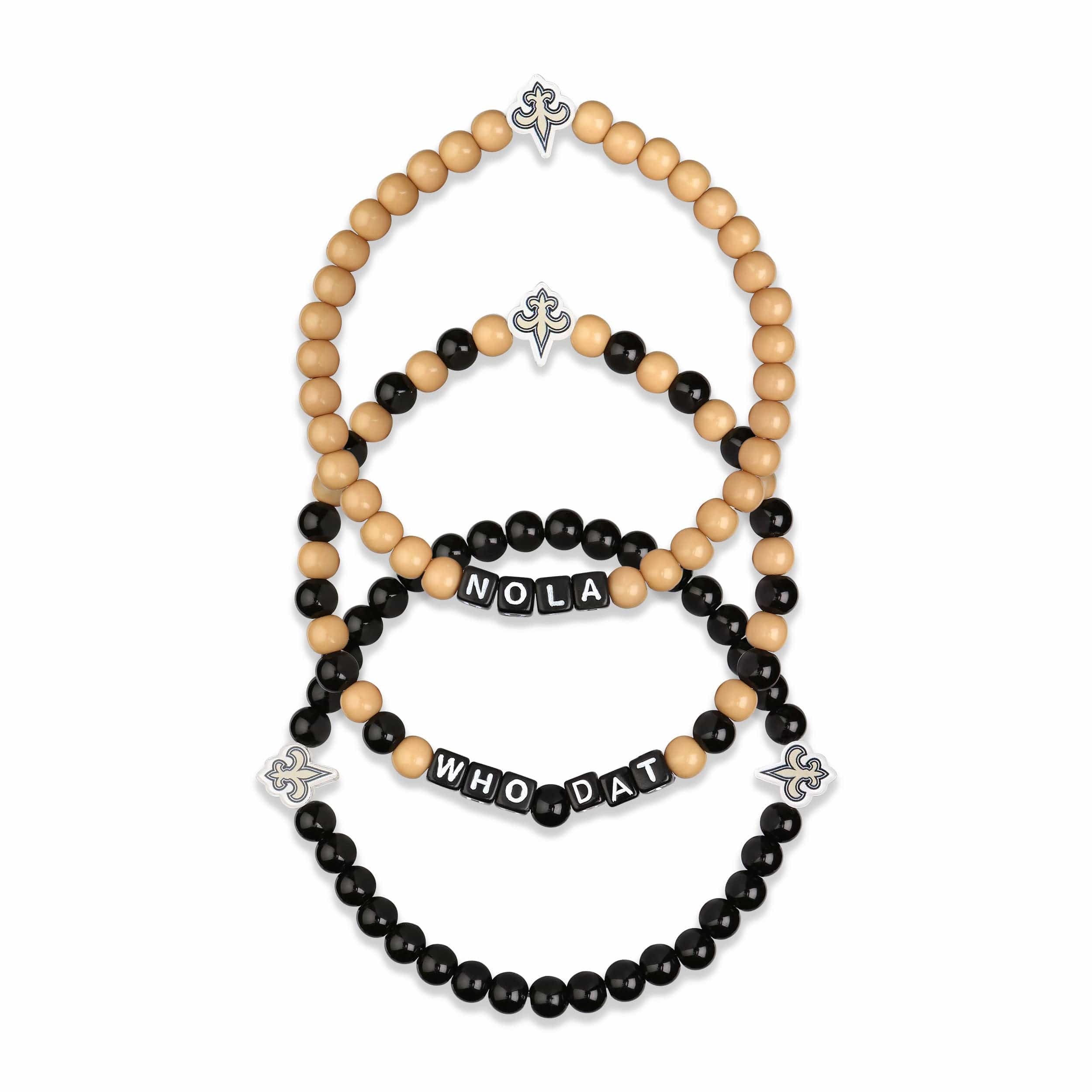 New Orleans Saints NFL 3 Pack Beaded Friendship Bracelet