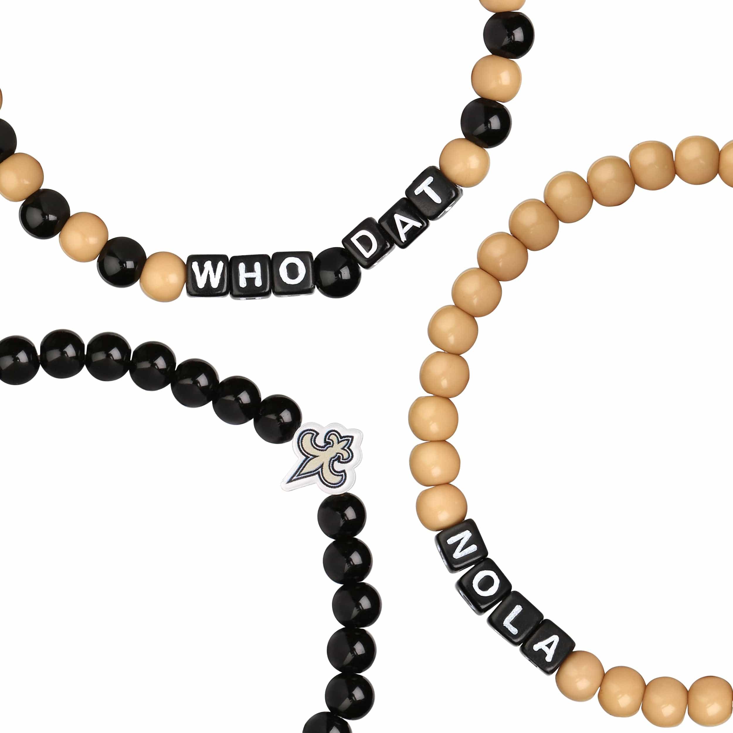 New Orleans Saints NFL 3 Pack Beaded Friendship Bracelet - Image 2