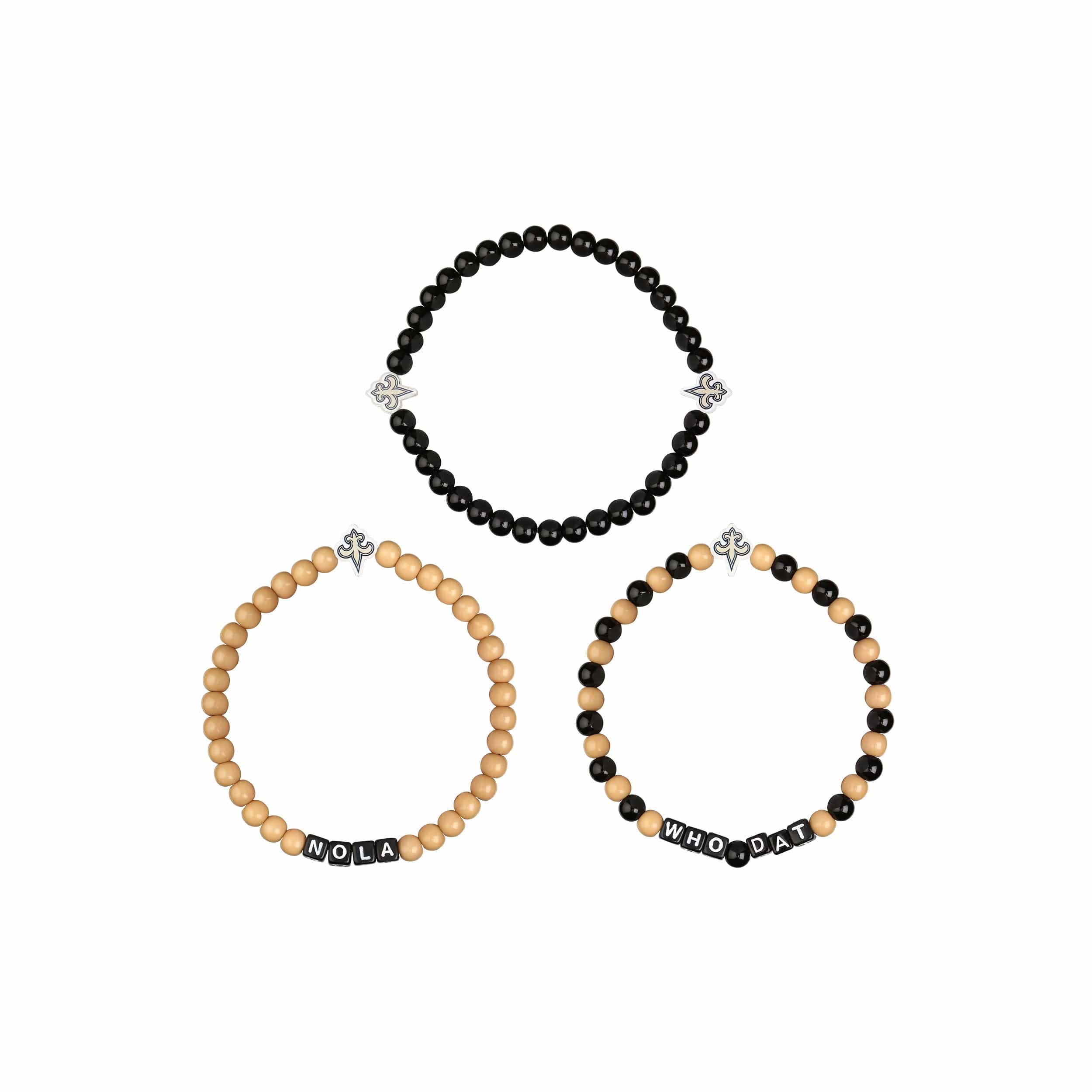 New Orleans Saints NFL 3 Pack Beaded Friendship Bracelet - Image 3