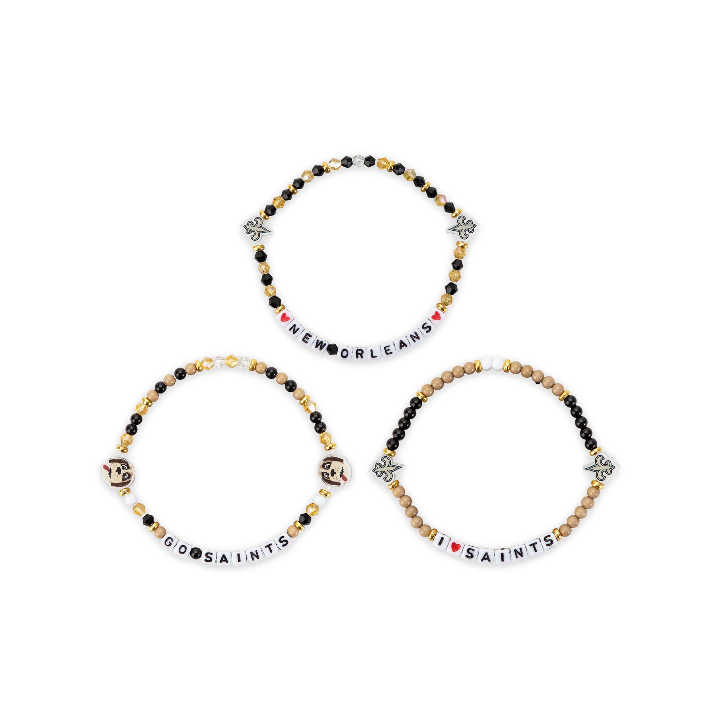 New Orleans Saints NFL 3 Pack Friendship Bracelet - Image 3