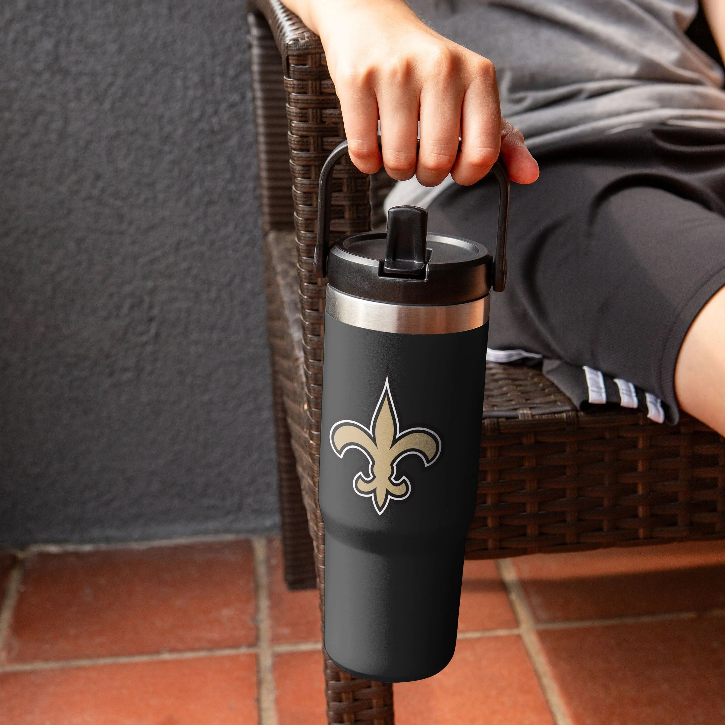 New Orleans Saints NFL 30 oz Straw Tumbler - Image 4