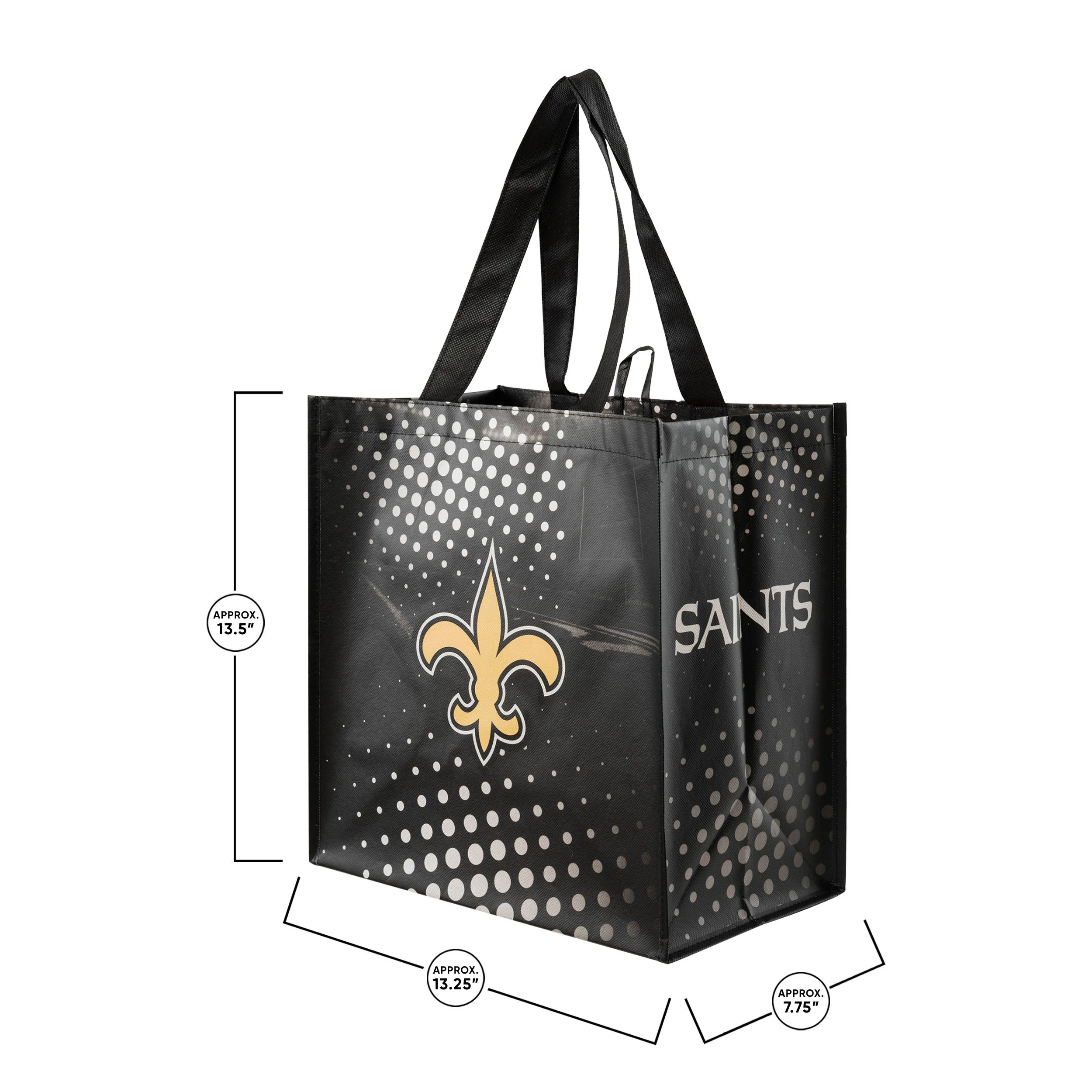New Orleans Saints NFL 4 Pack Reusable Shopping Bags - Image 3