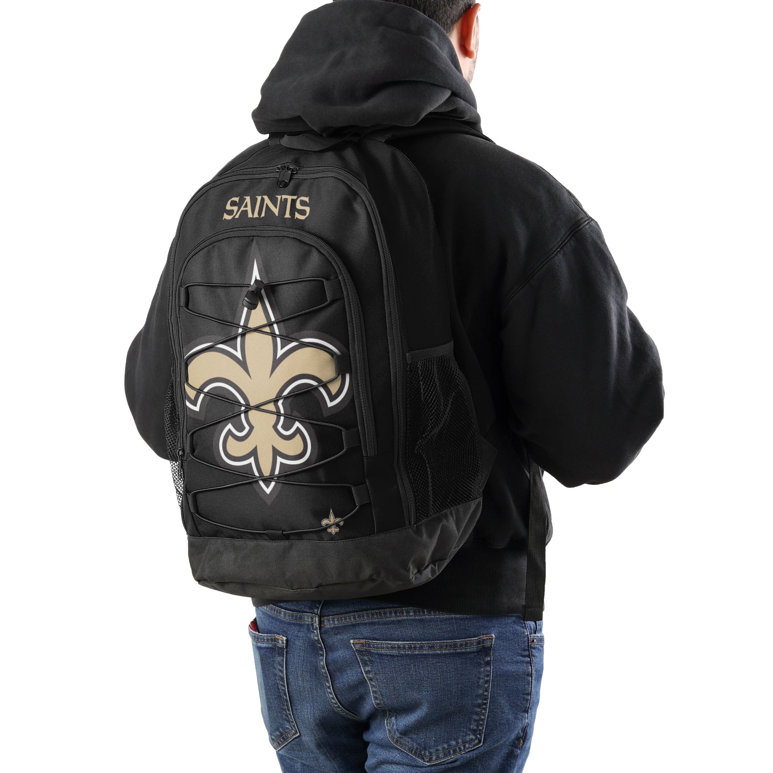 New Orleans Saints NFL Big Logo Bungee Backpack - Image 4
