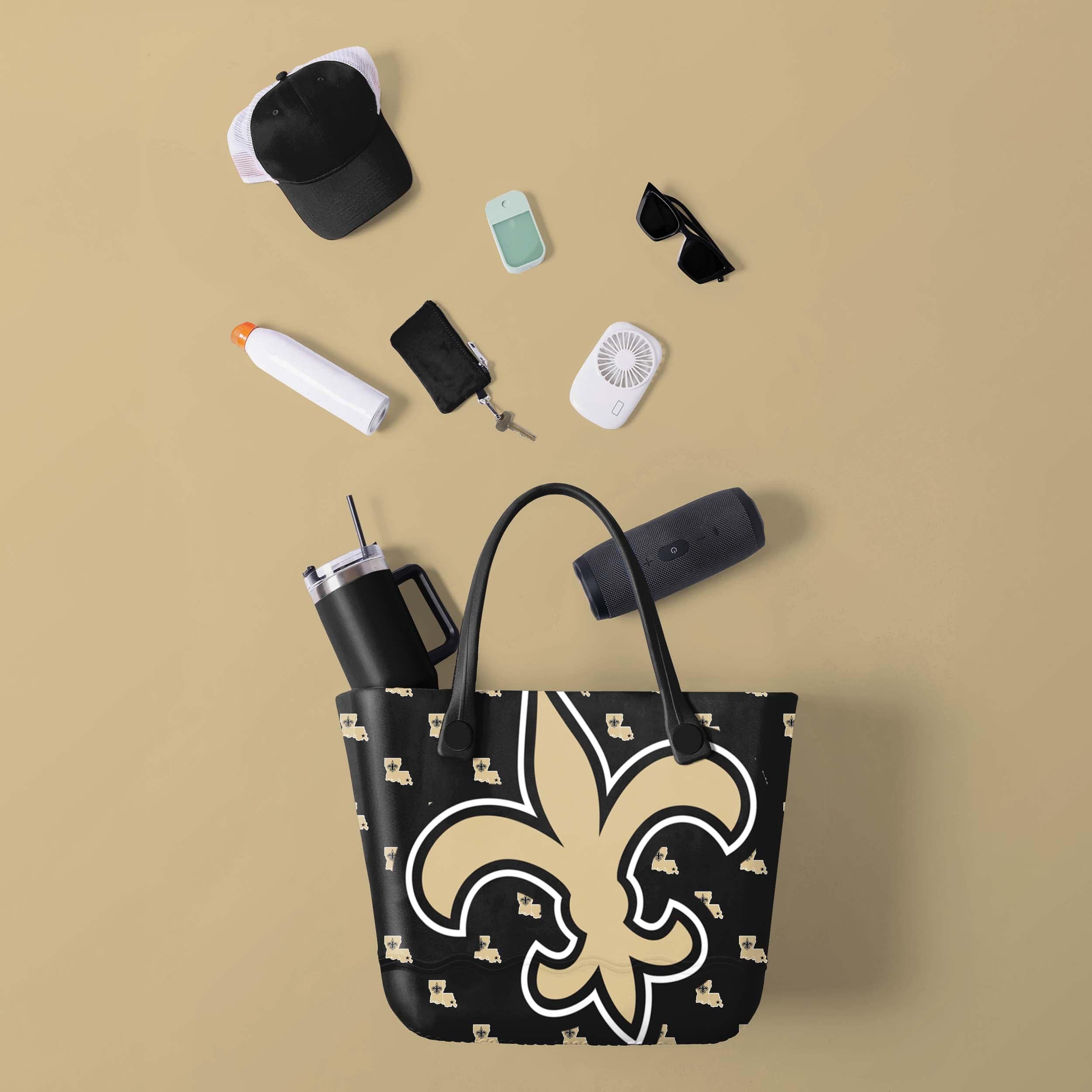 New Orleans Saints NFL Big Logo Mini Print Tailgate Tote Bag - Image 2