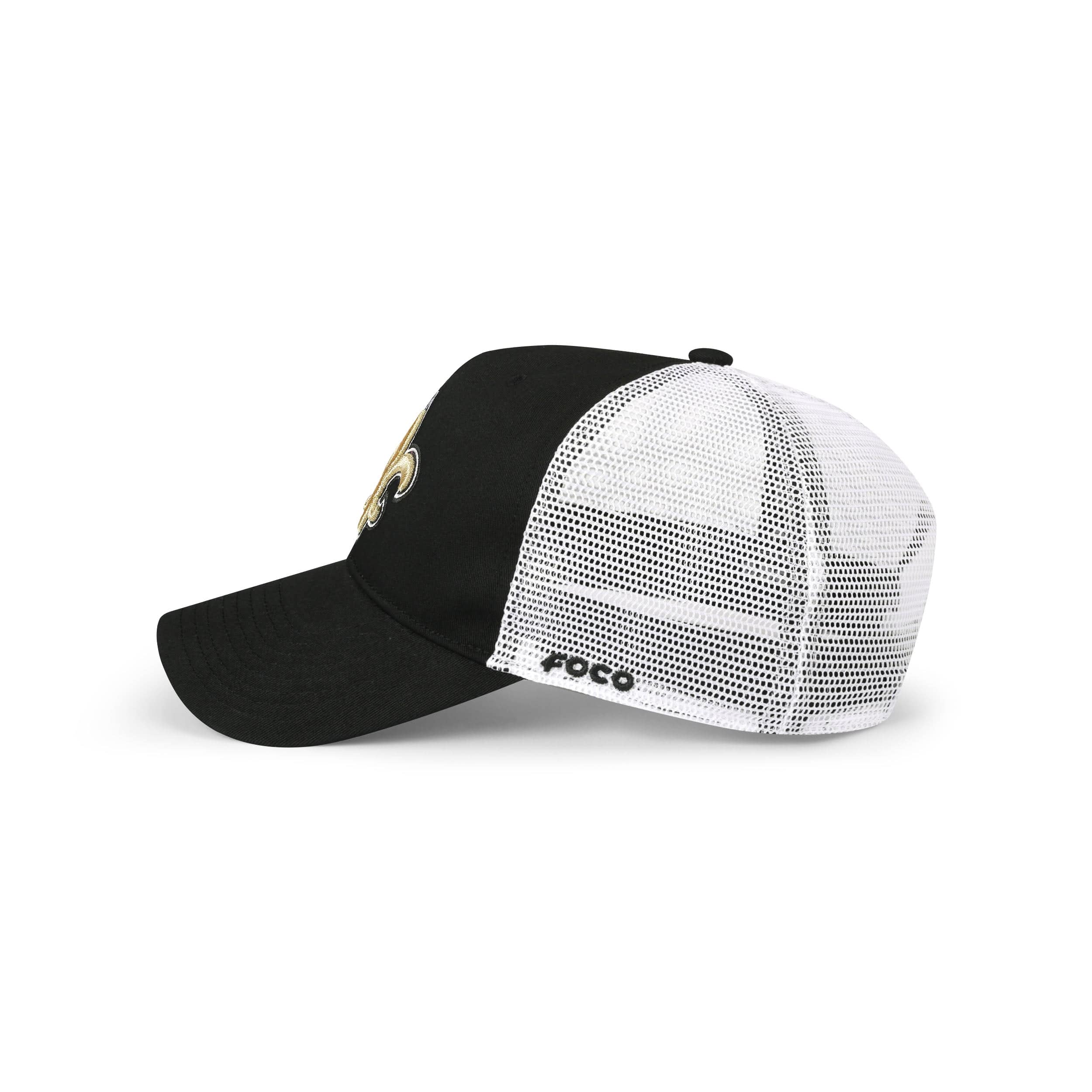 New Orleans Saints NFL Black Primary Logo Trucker RF Cap - Image 2