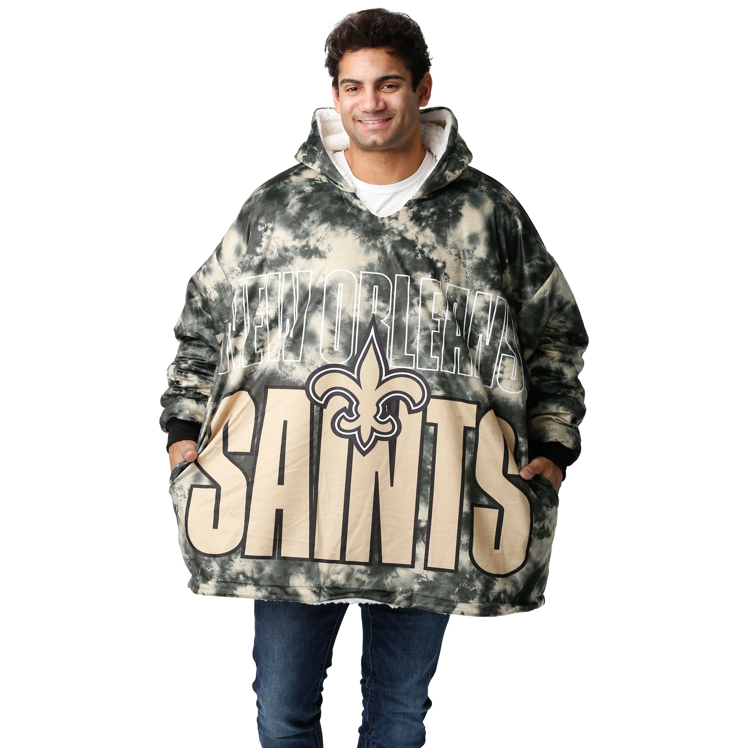 New Orleans Saints NFL Bold Logo Camo Hoodeez - Image 3
