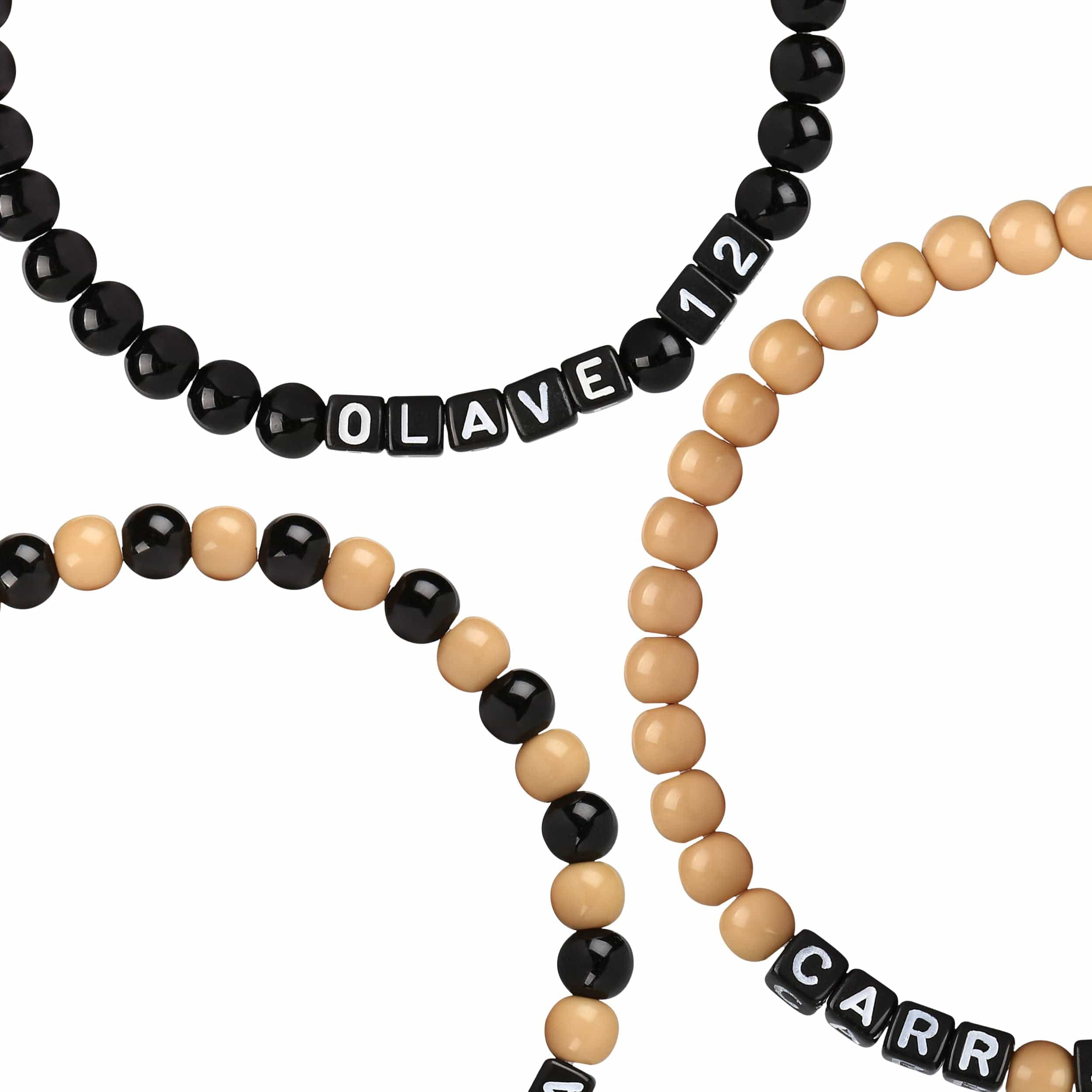 New Orleans Saints NFL Chris Olave & Derek Carr 3 Pack Player Beaded Friendship Bracelet - Image 2