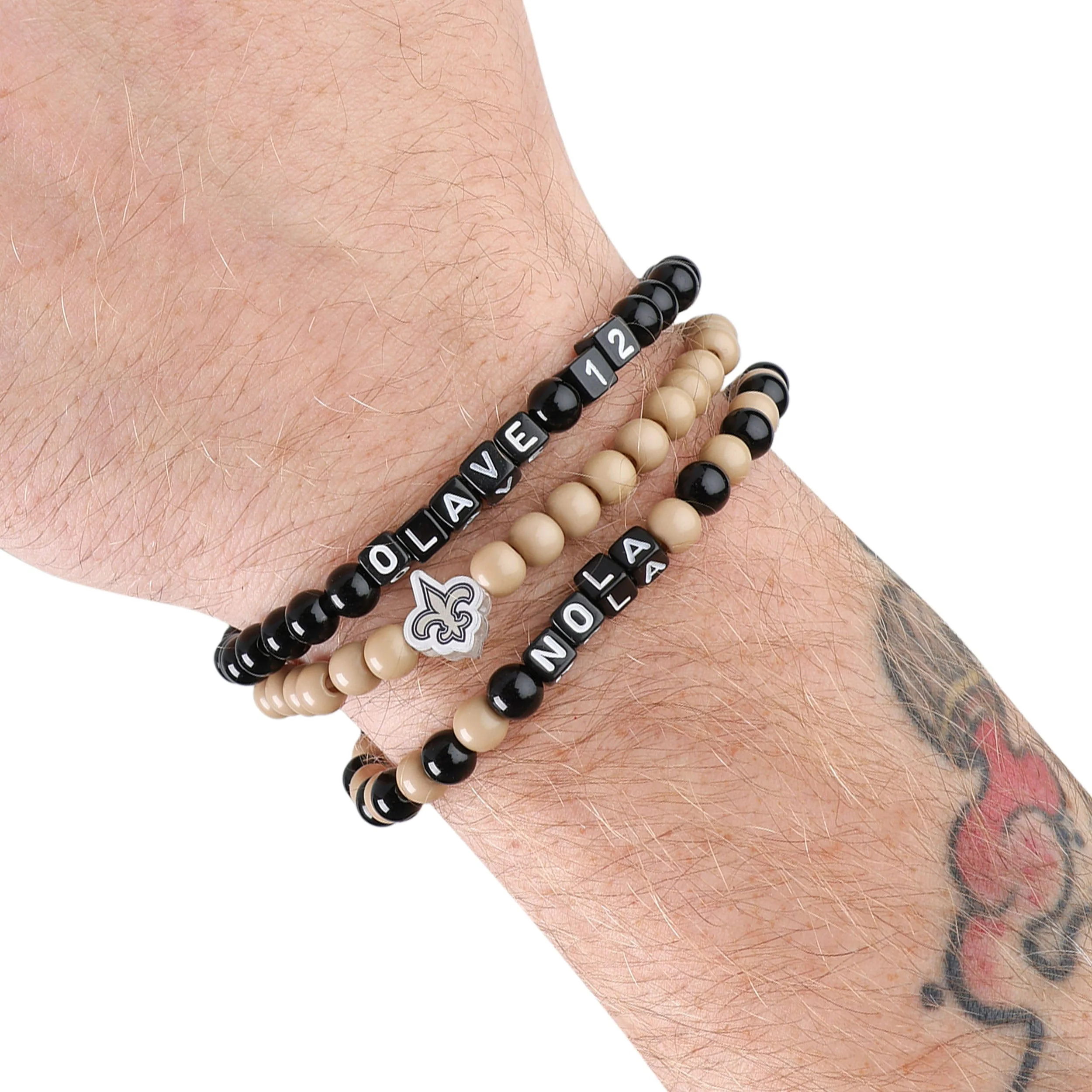 New Orleans Saints NFL Chris Olave & Derek Carr 3 Pack Player Beaded Friendship Bracelet - Image 4