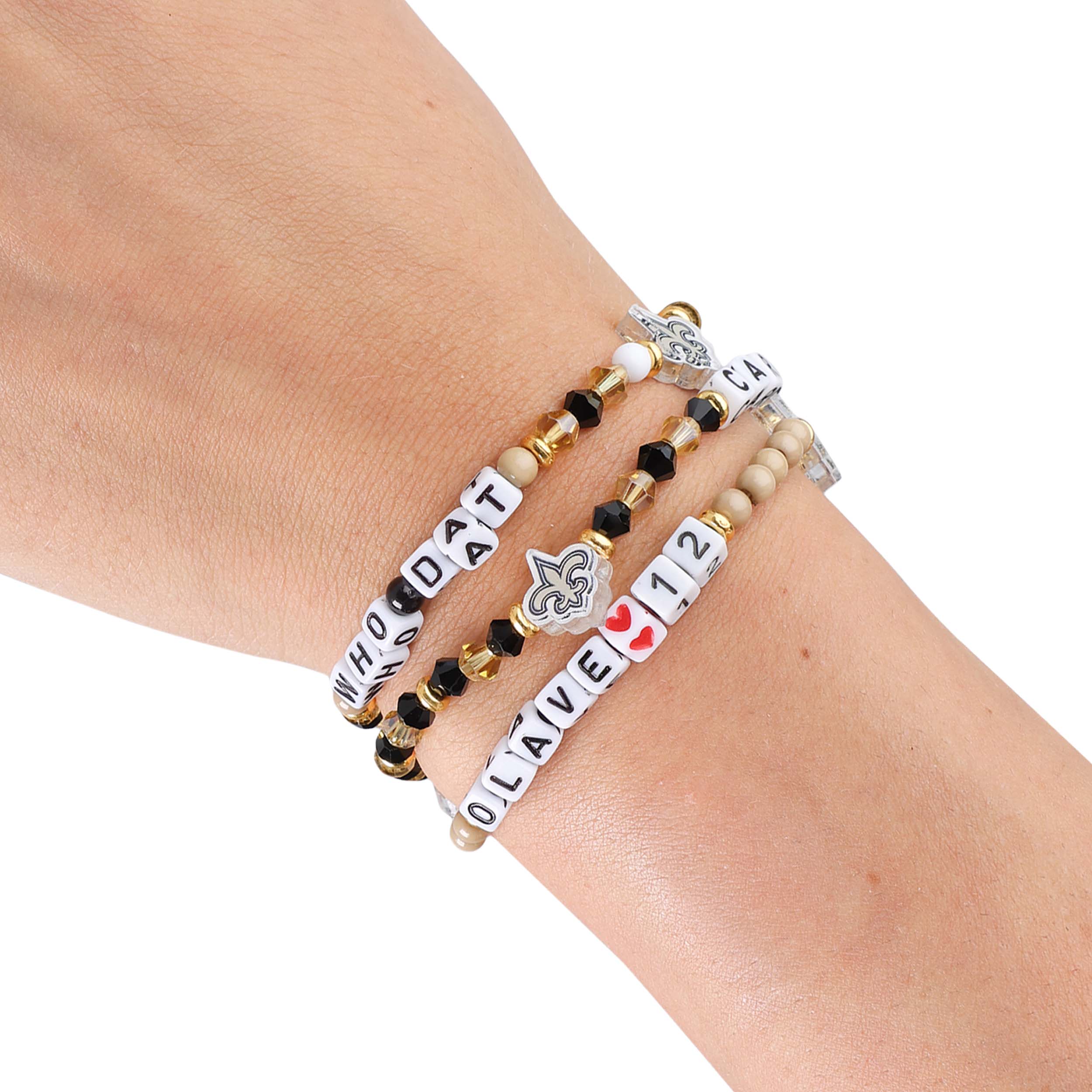 New Orleans Saints NFL Chris Olave & Derek Carr 3 Pack Player Friendship Bracelet - Image 4