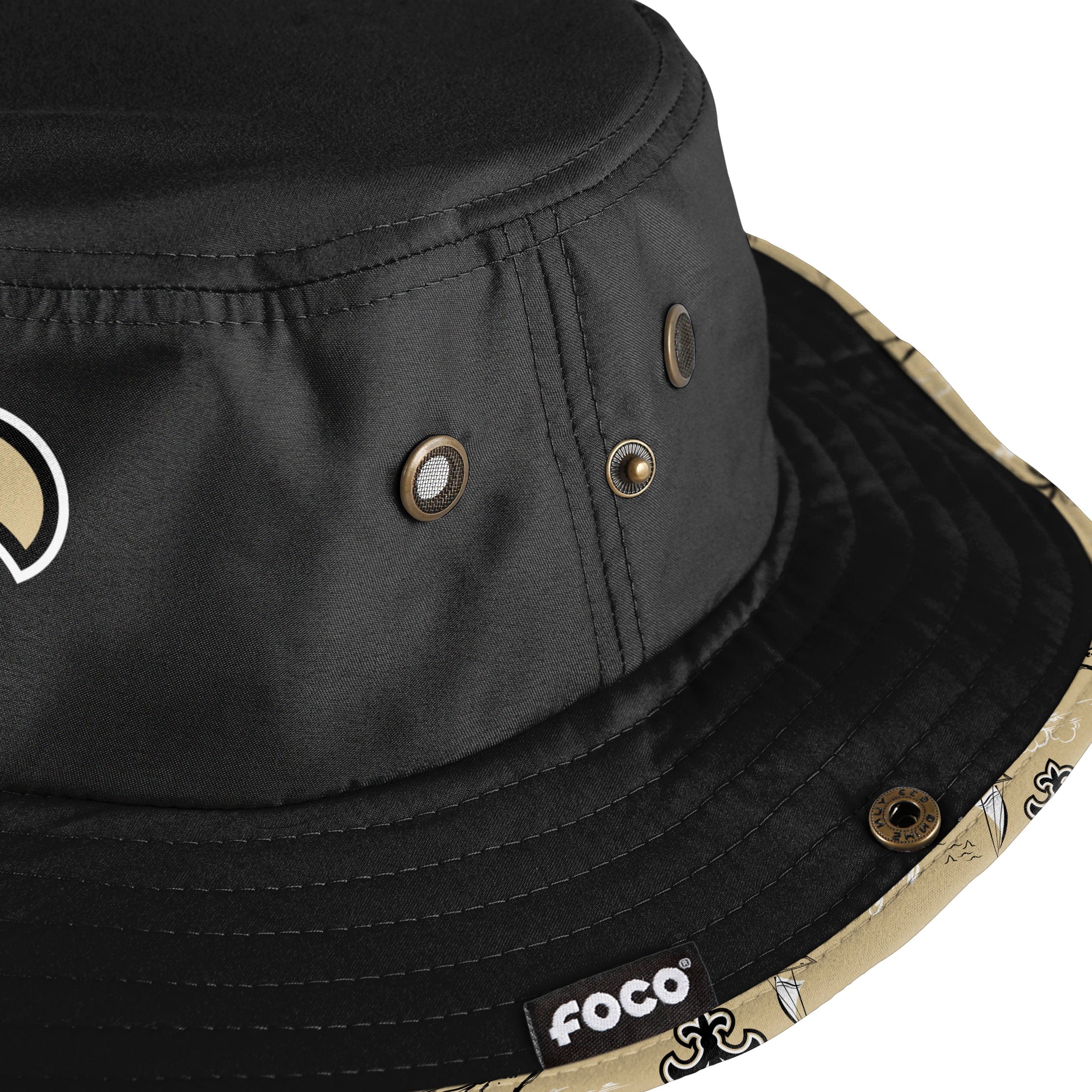 New Orleans Saints NFL Cropped Big Logo Hybrid Boonie Hat - Image 4