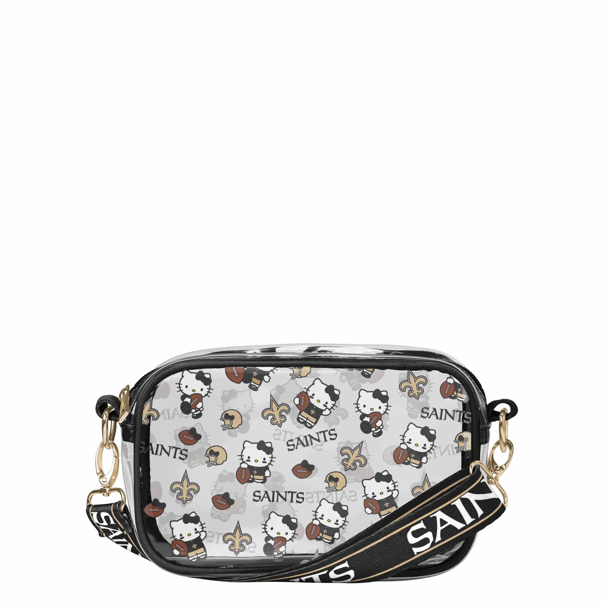 New Orleans Saints NFL Hello Kitty® Clear Crossbody Bag - (PREORDER - SHIPS MID JUNE)