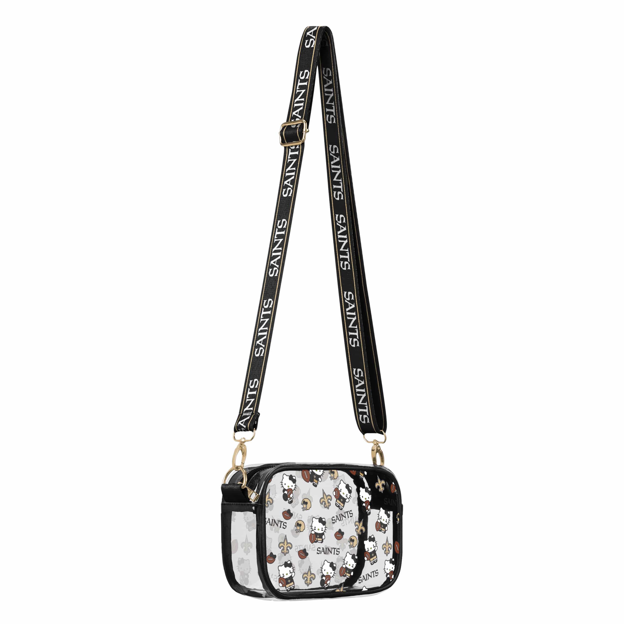 New Orleans Saints NFL Hello Kitty® Clear Crossbody Bag - (PREORDER - SHIPS MID JUNE) - Image 2