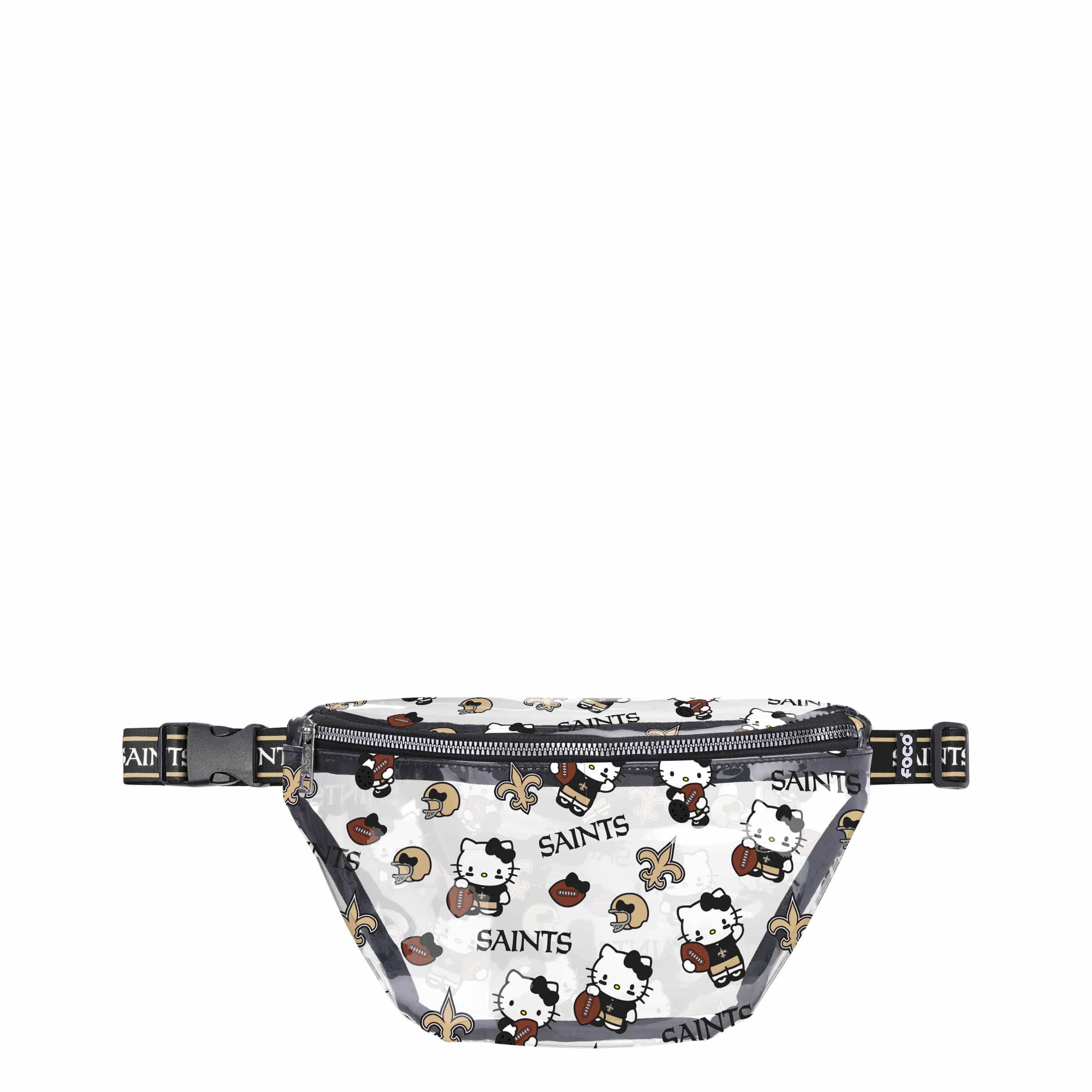 New Orleans Saints NFL Hello Kitty® Clear Fanny Pack (PREORDER - SHIPS MID JULY)